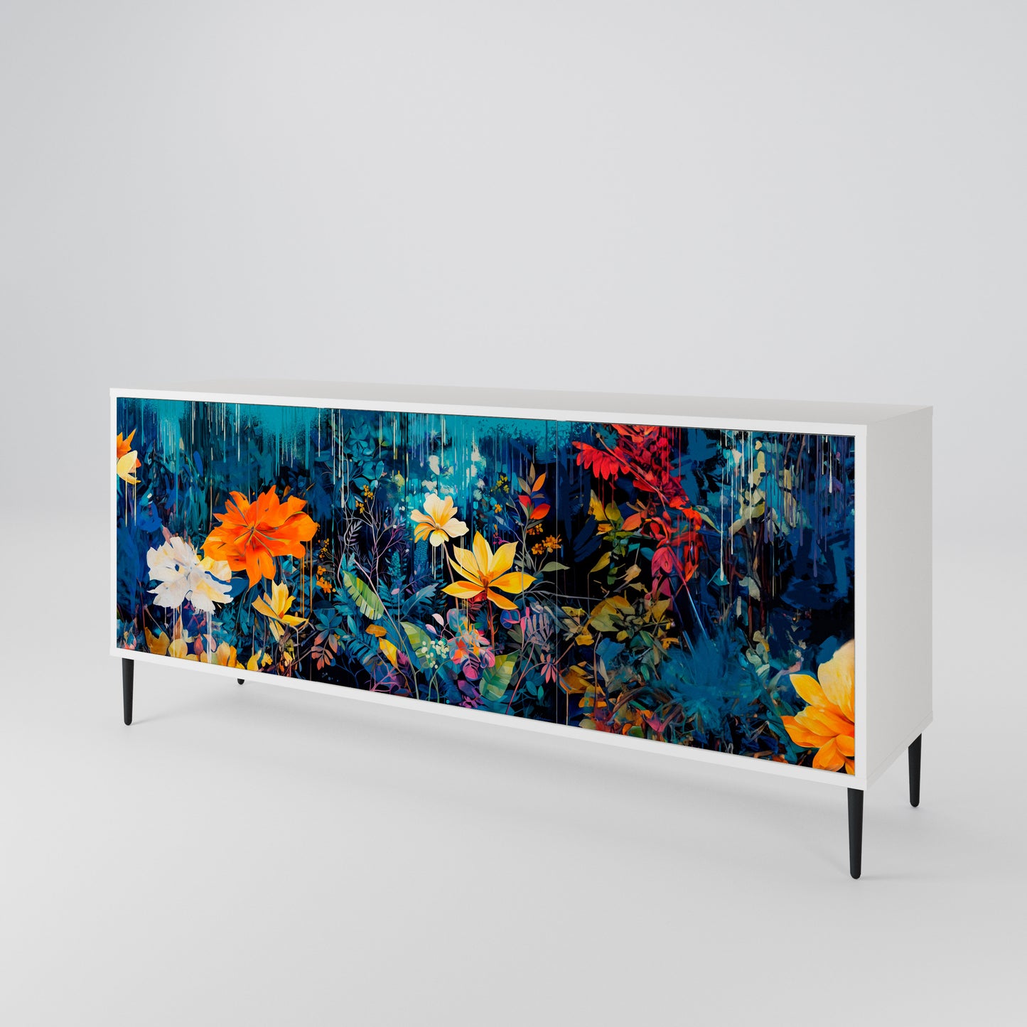MIDNIGHT BLOSSOM 3-Door Sideboard