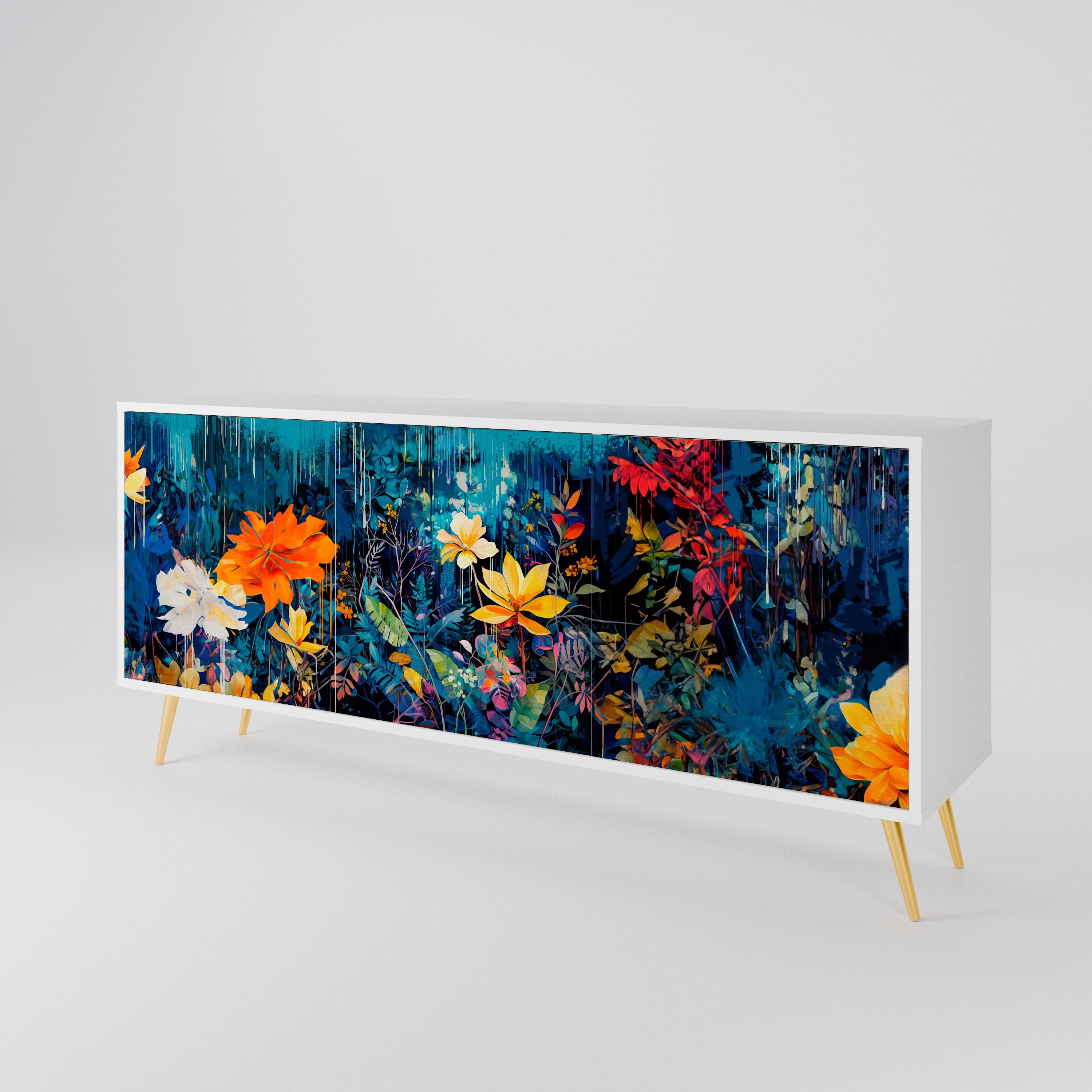 MIDNIGHT BLOSSOM 3-Door Sideboard