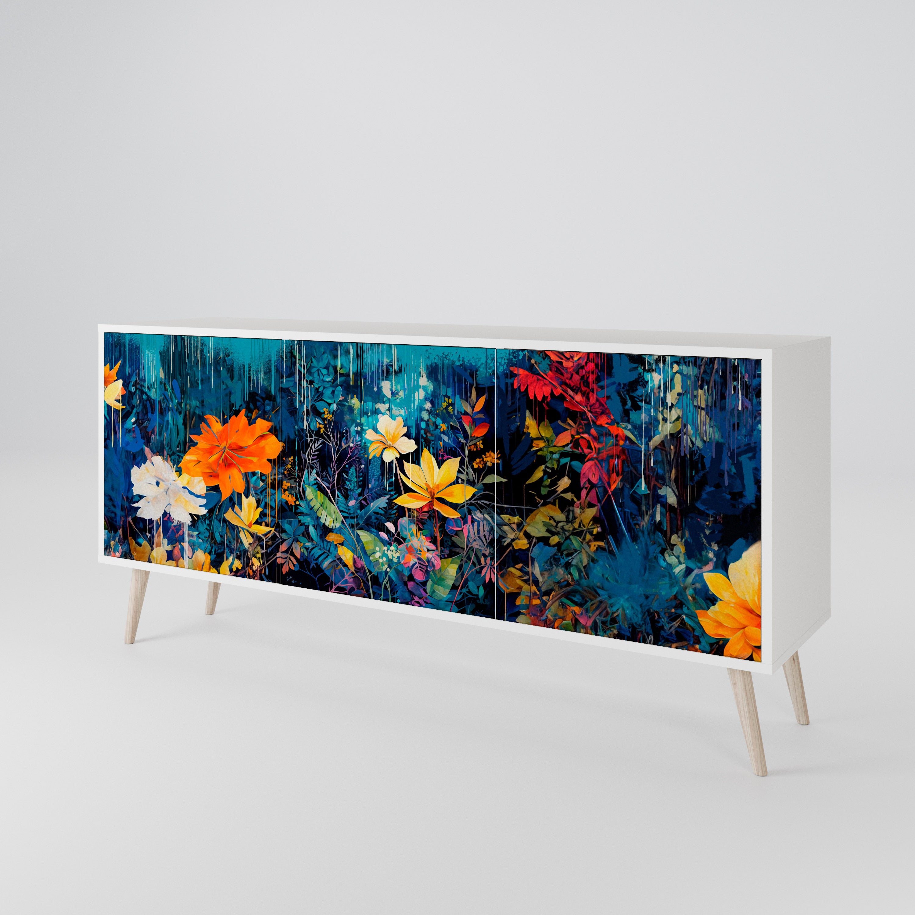 MIDNIGHT BLOSSOM 3-Door Sideboard