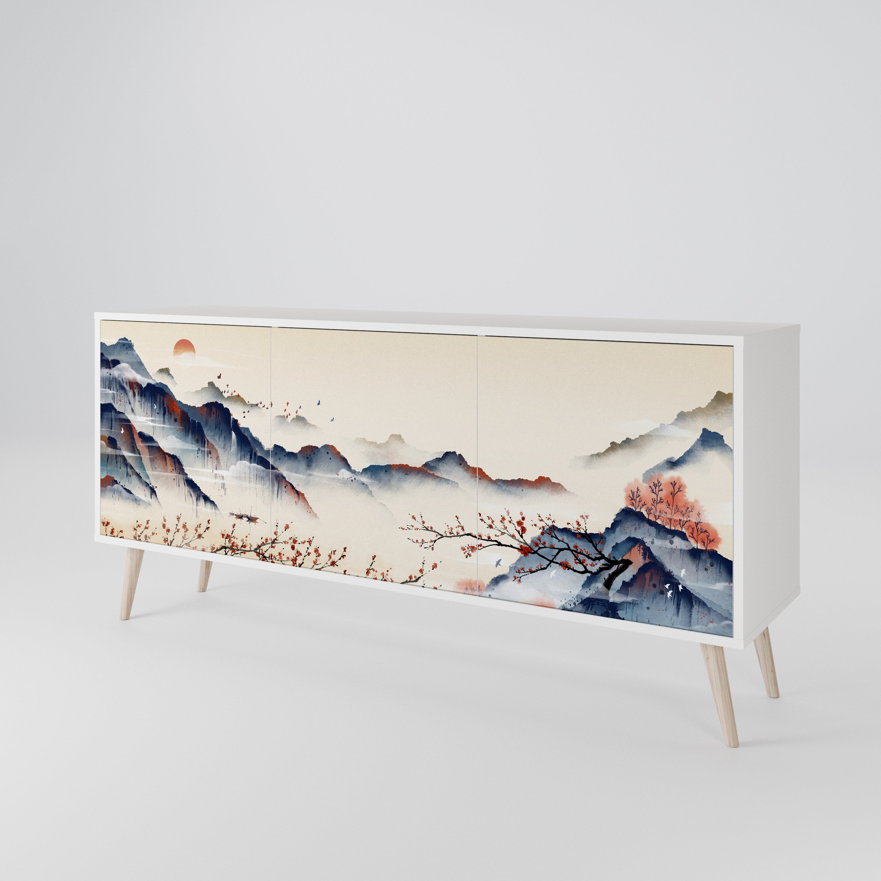 JAPANESE LANDSCAPE 3-Door Sideboard