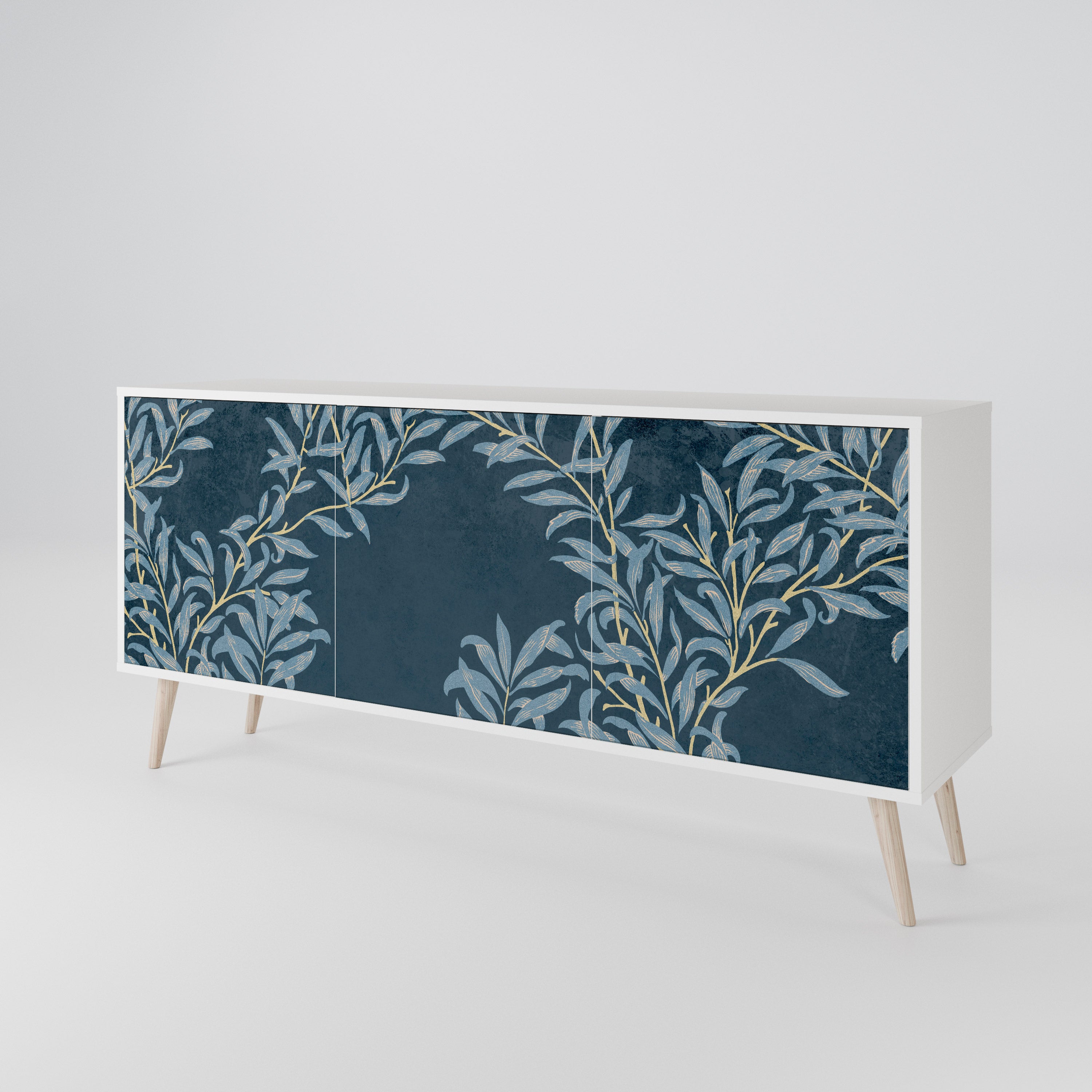 BLUE LEAVES 3-Door Sideboard