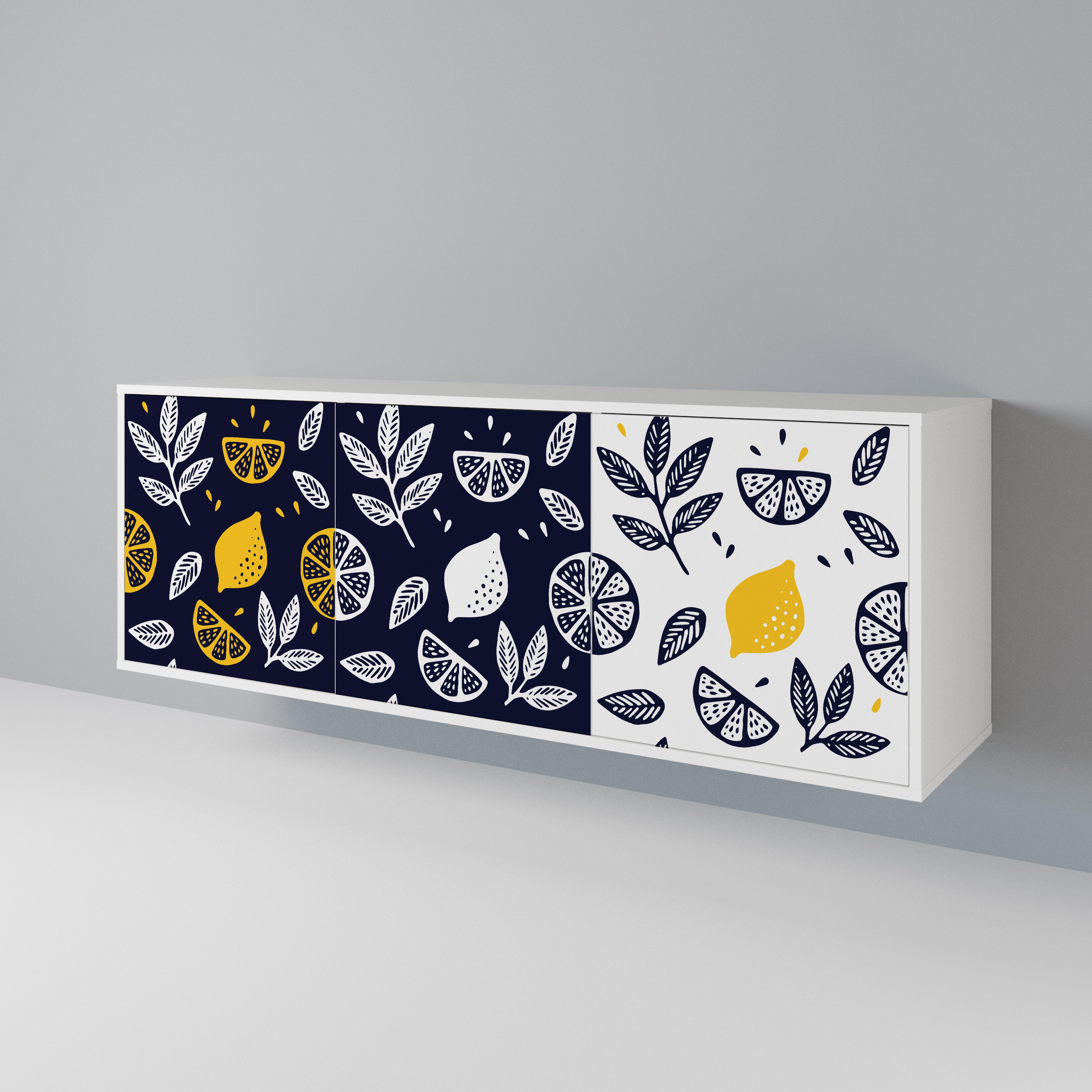 CITRUS BLACK AND WHITE 3-Door Sideboard