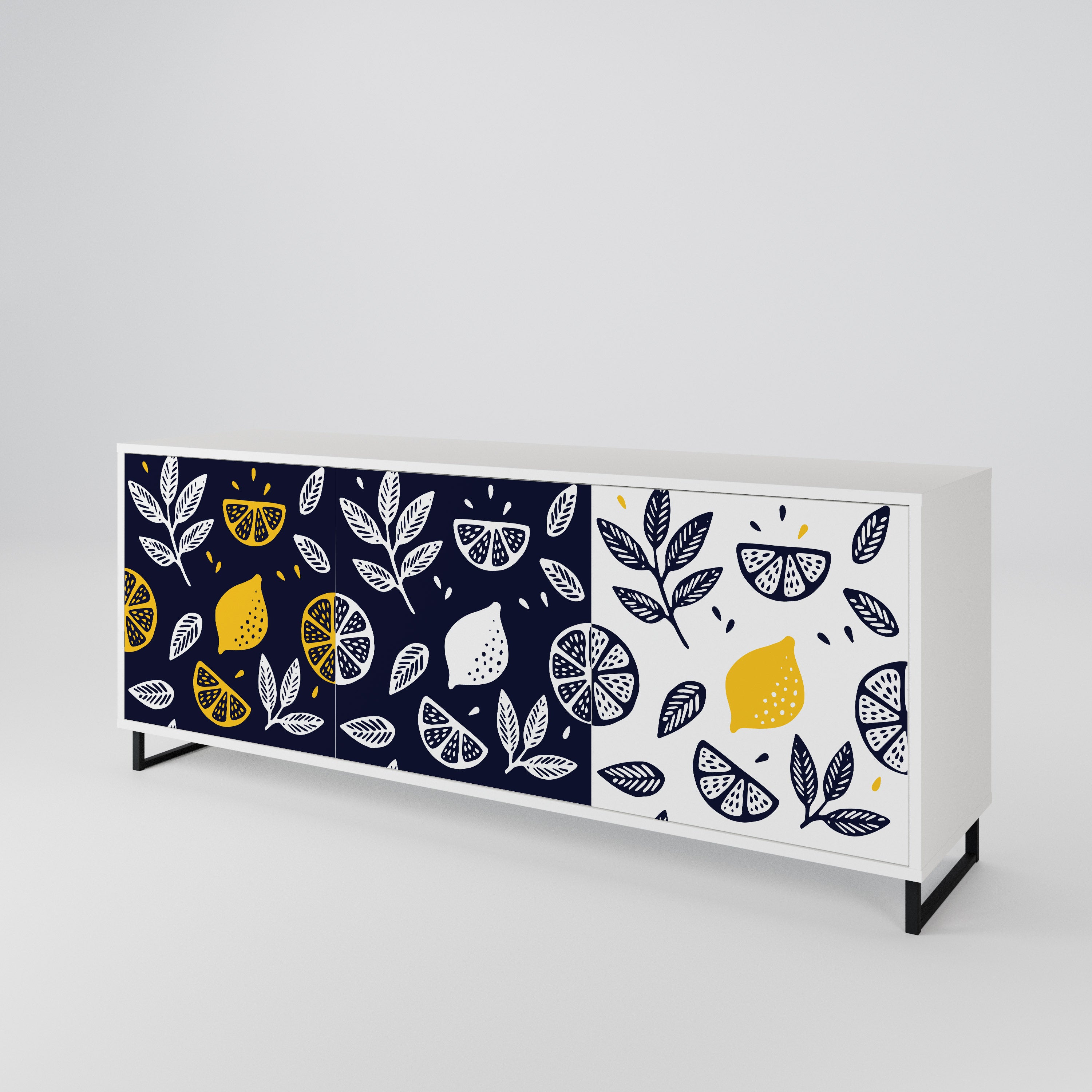 CITRUS BLACK AND WHITE 3-Door Sideboard
