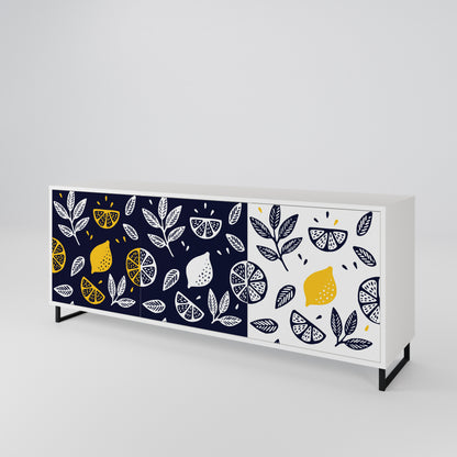 CITRUS BLACK AND WHITE 3-Door Sideboard