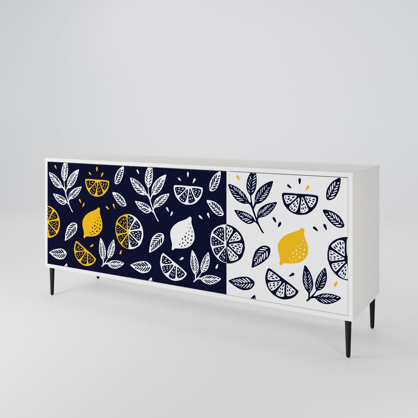 CITRUS BLACK AND WHITE 3-Door Sideboard
