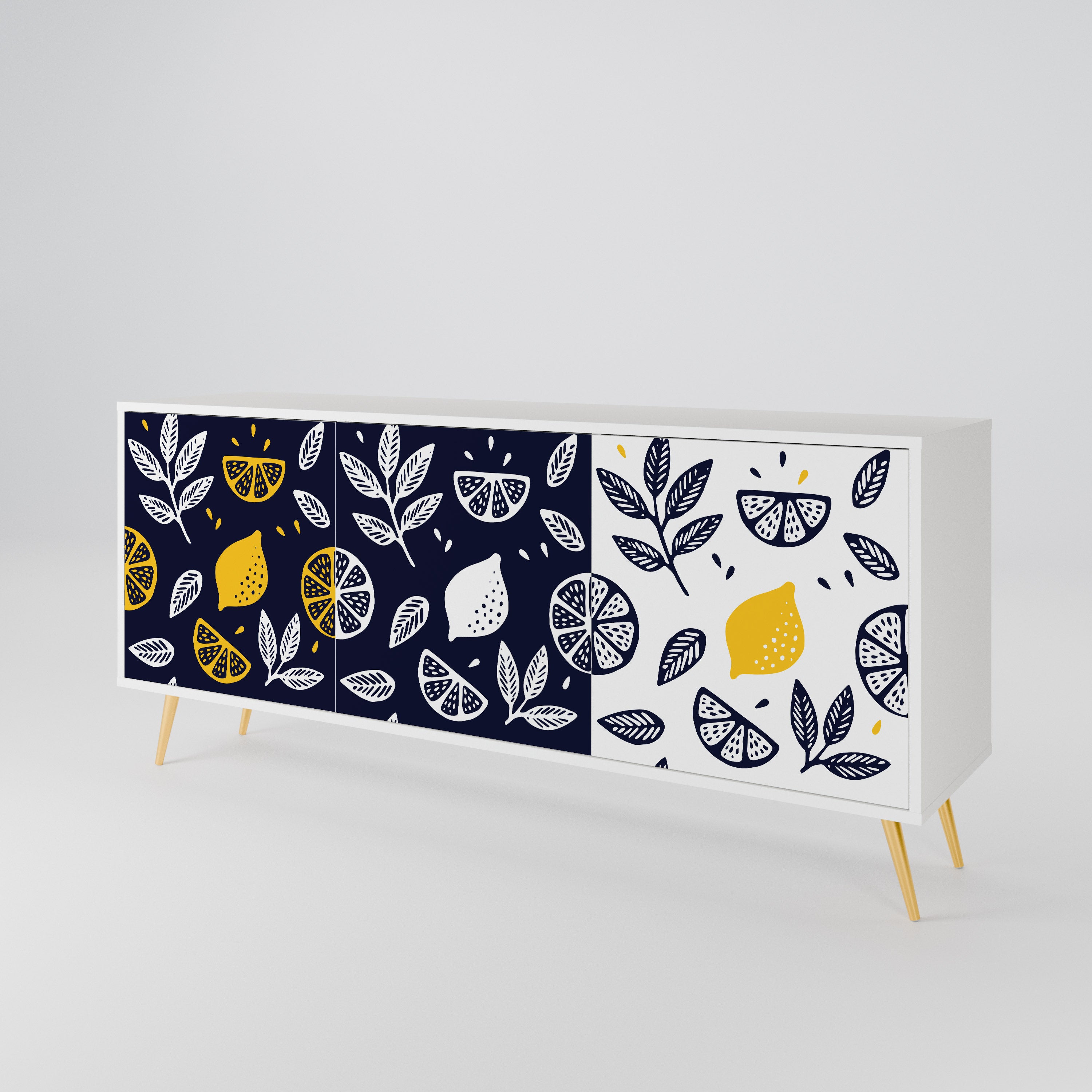 CITRUS BLACK AND WHITE 3-Door Sideboard