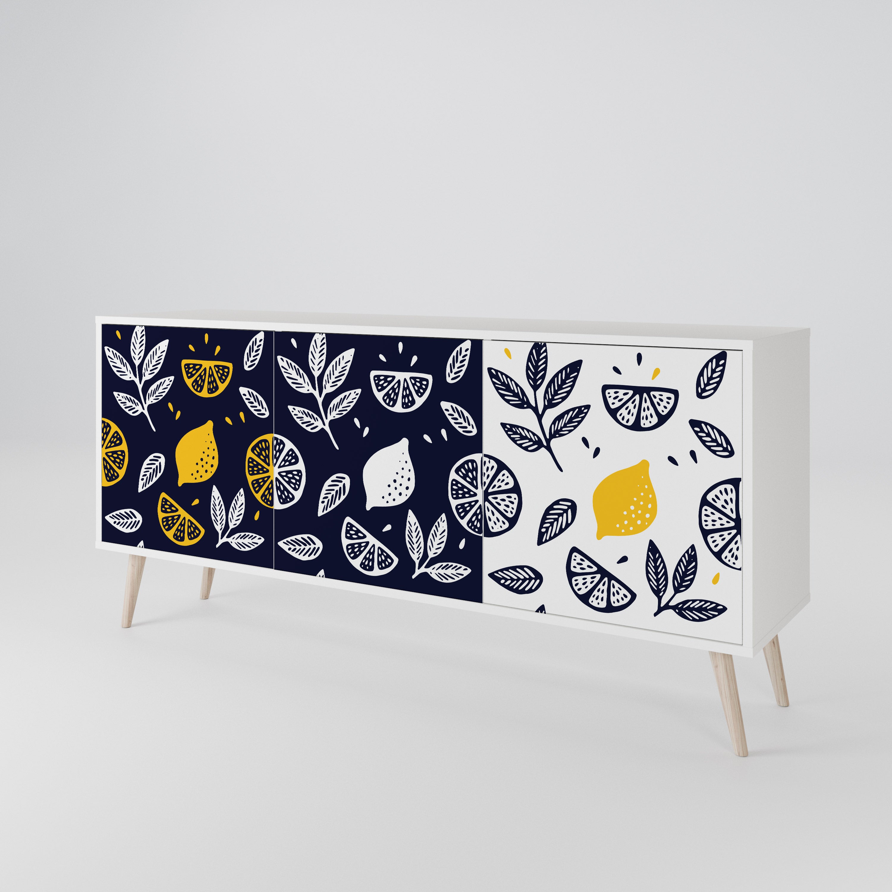 CITRUS BLACK AND WHITE 3-Door Sideboard