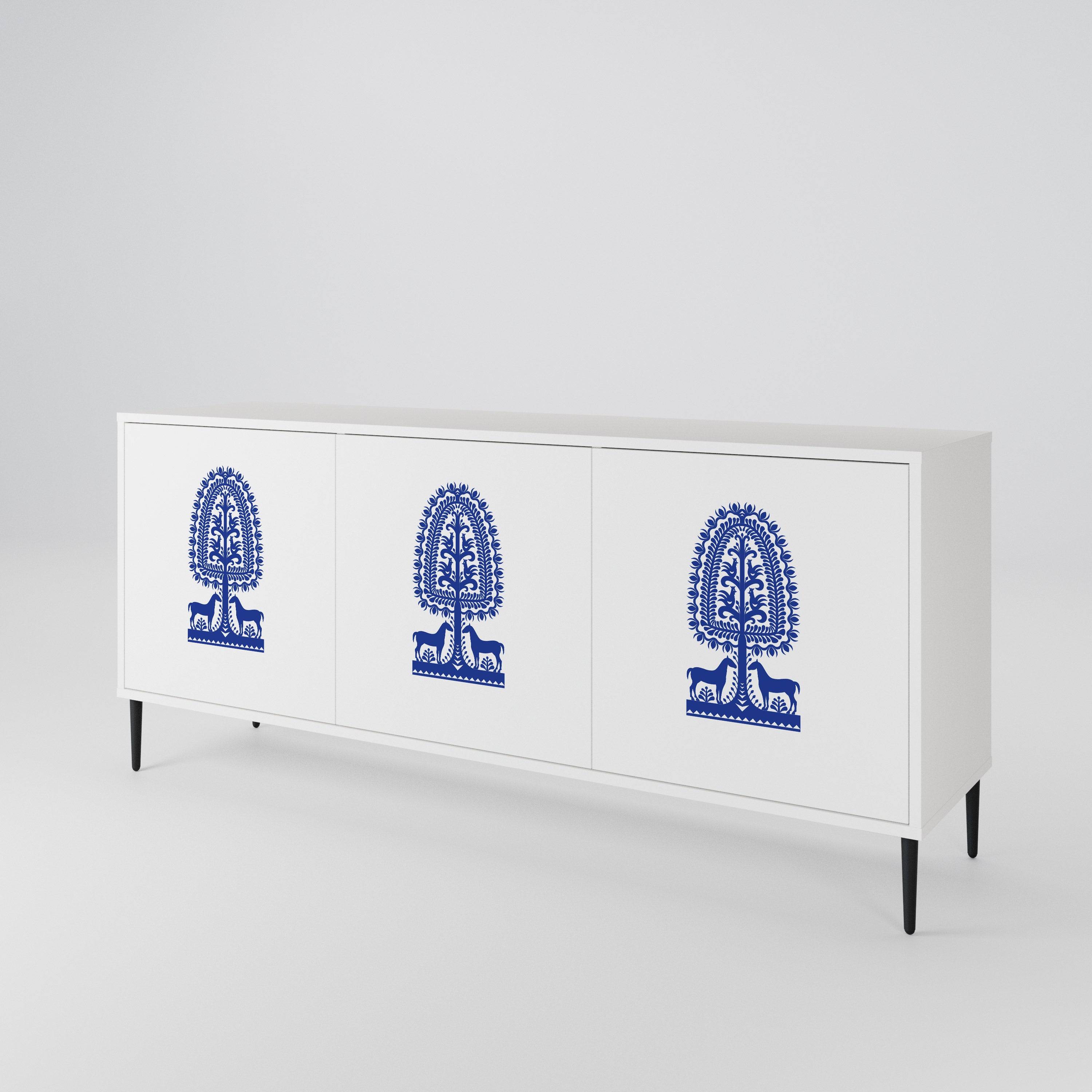 POLISH FOLK ART 3-Door Sideboard