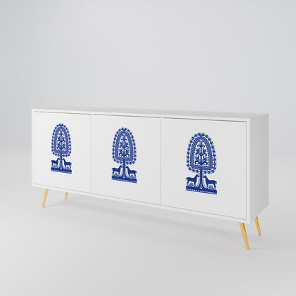 POLISH FOLK ART 3-Door Sideboard