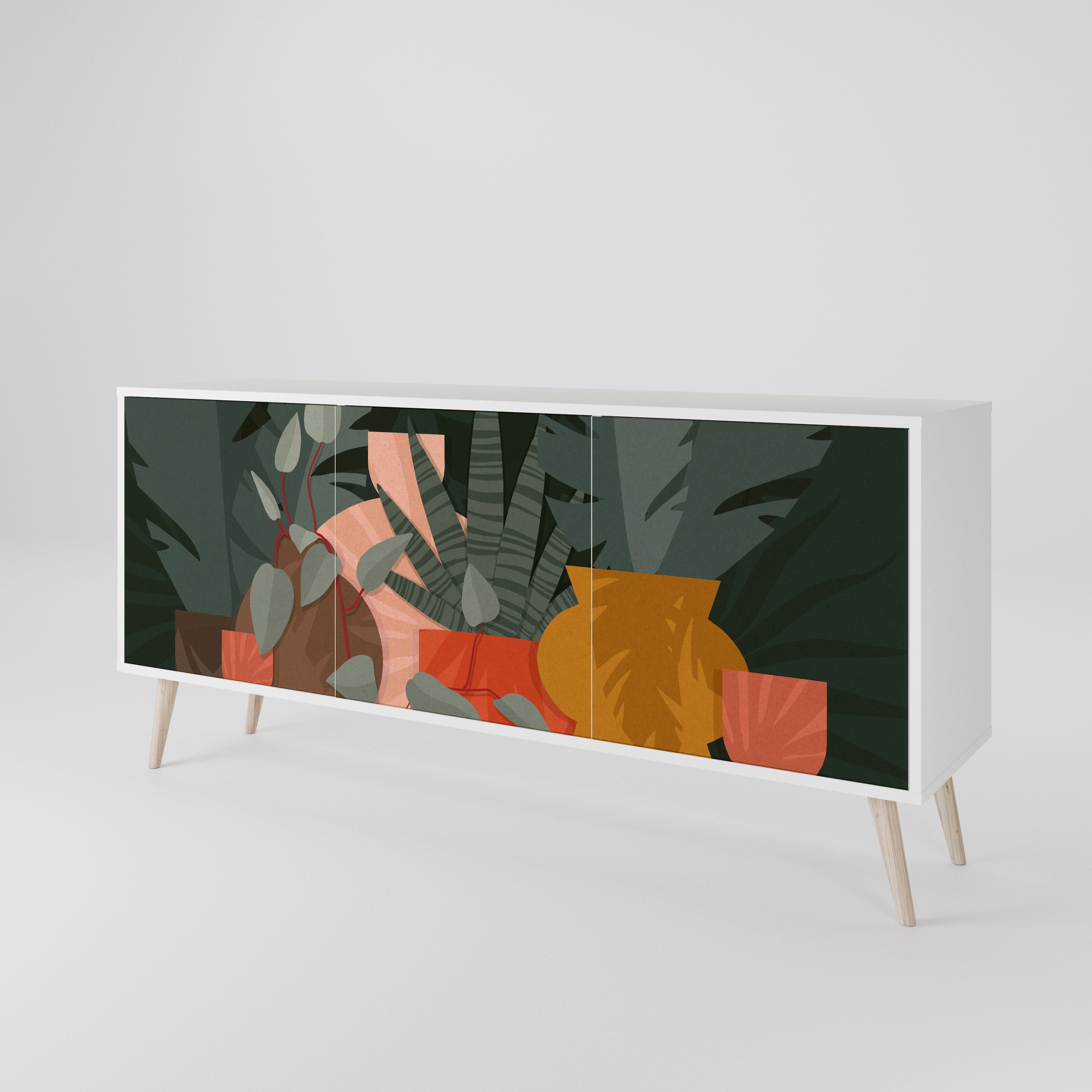 TROPICAL COMPOSITION 3-Door Sideboard