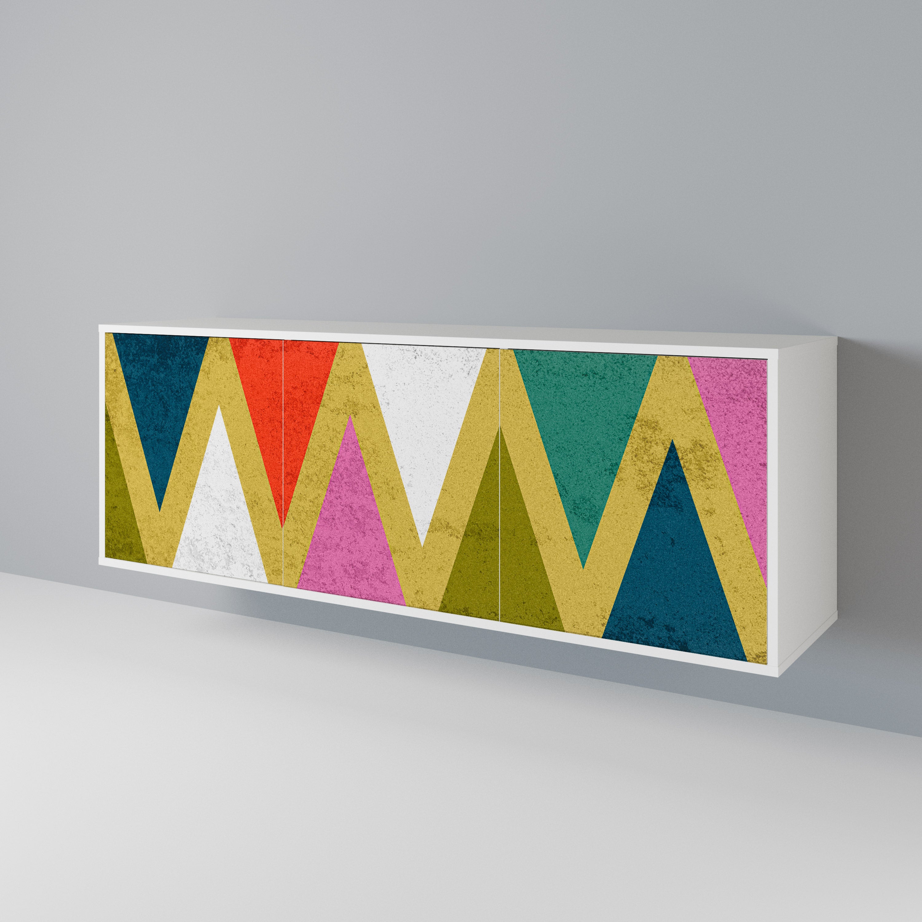COLORFUL TRIANGLES 3-Door Sideboard