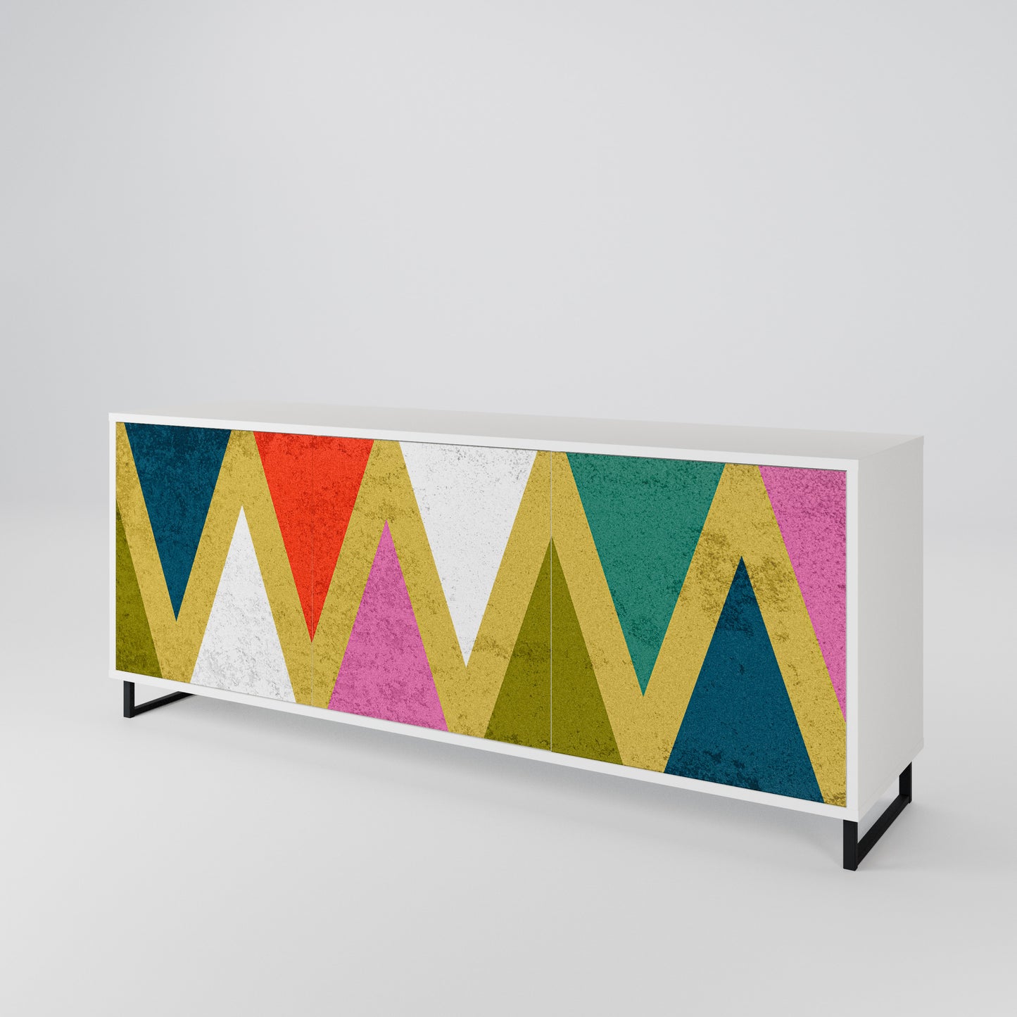 COLORFUL TRIANGLES 3-Door Sideboard