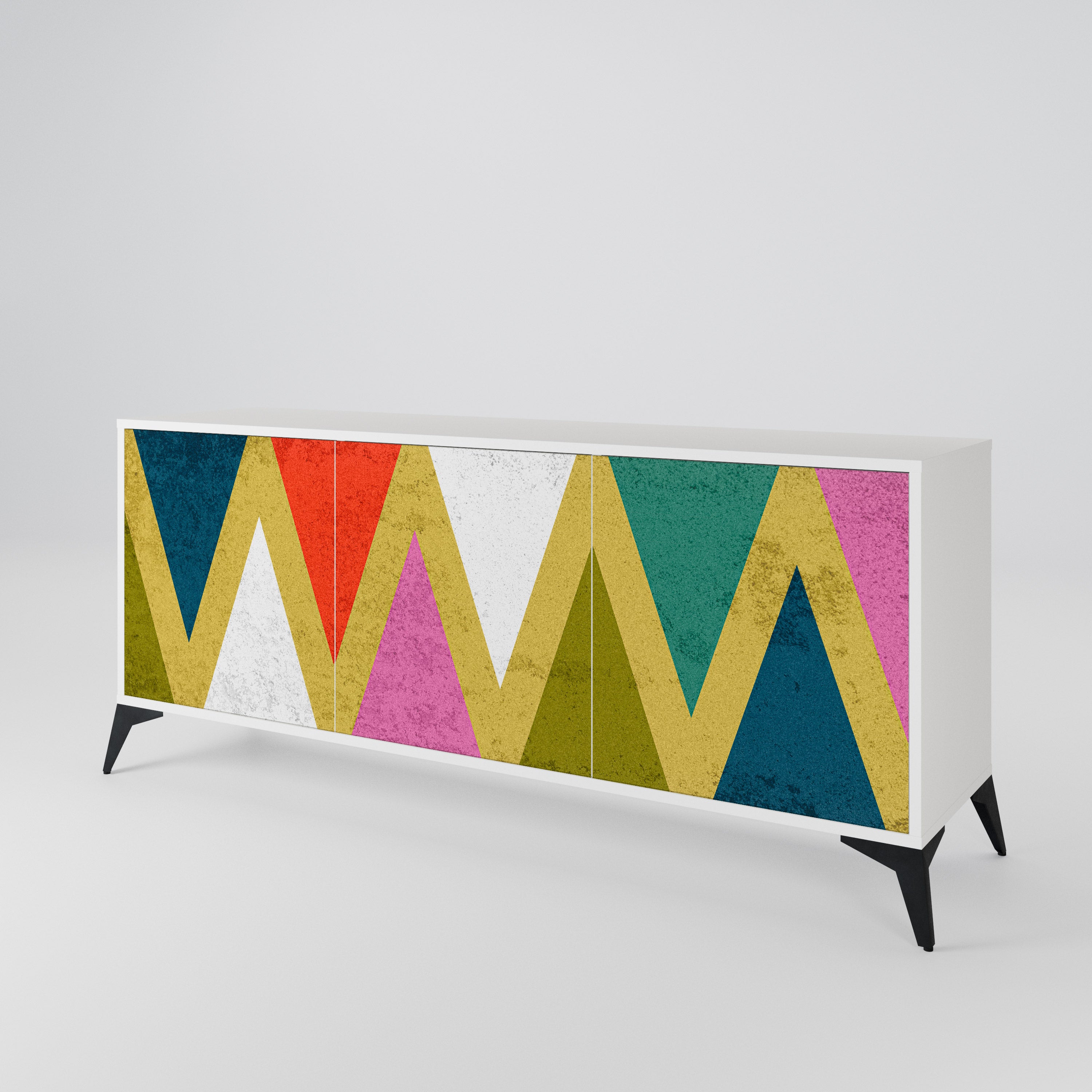 COLORFUL TRIANGLES 3-Door Sideboard