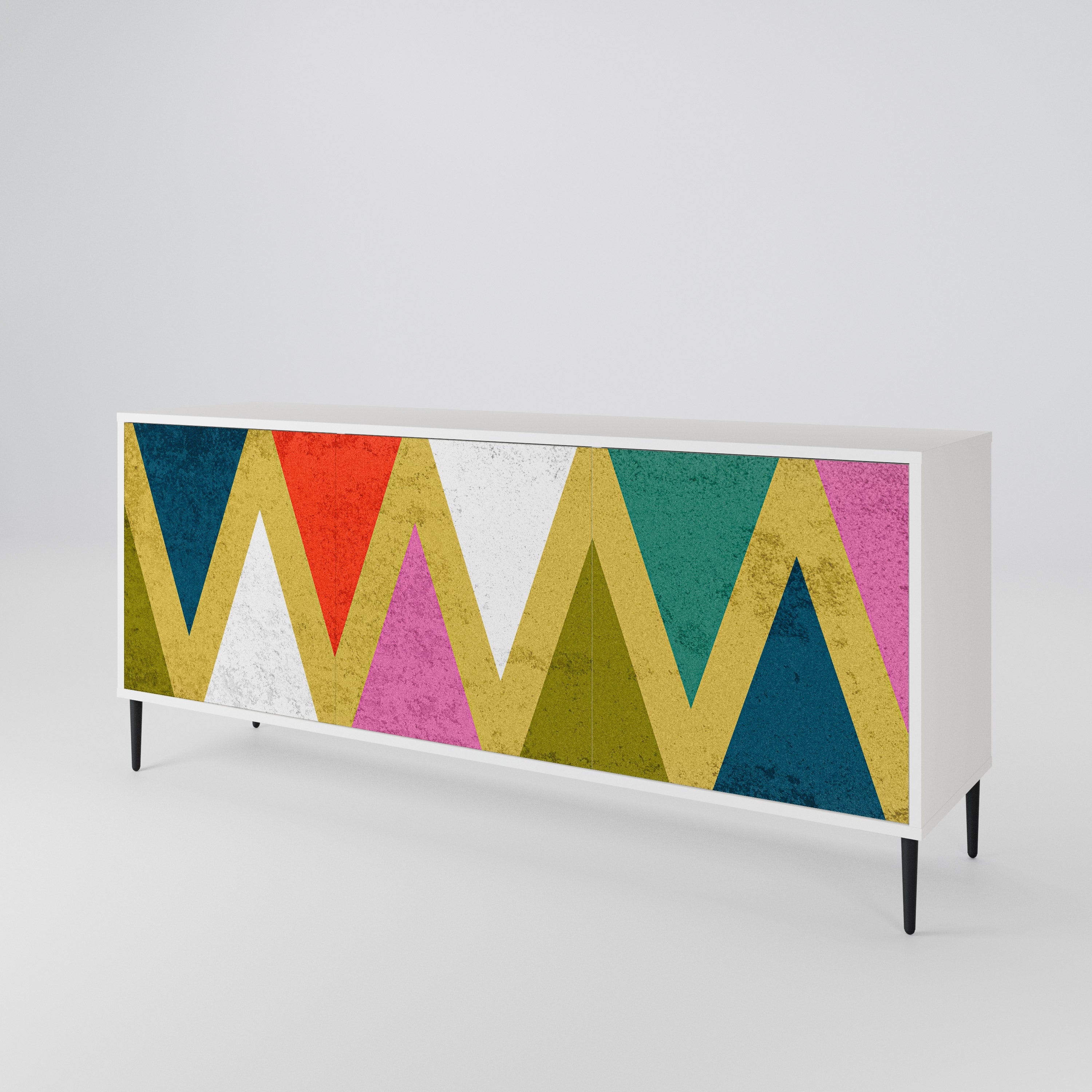 COLORFUL TRIANGLES 3-Door Sideboard