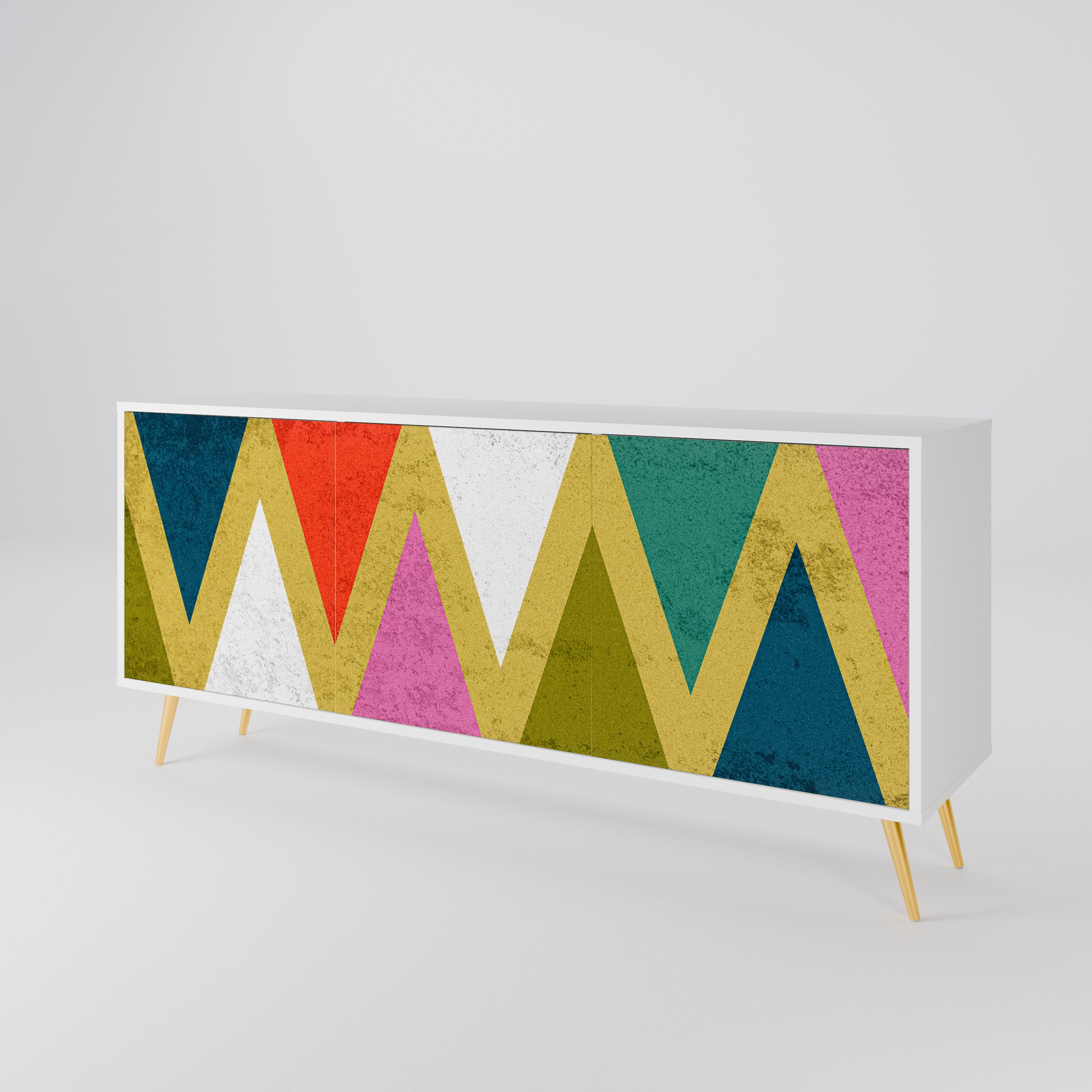 COLORFUL TRIANGLES 3-Door Sideboard
