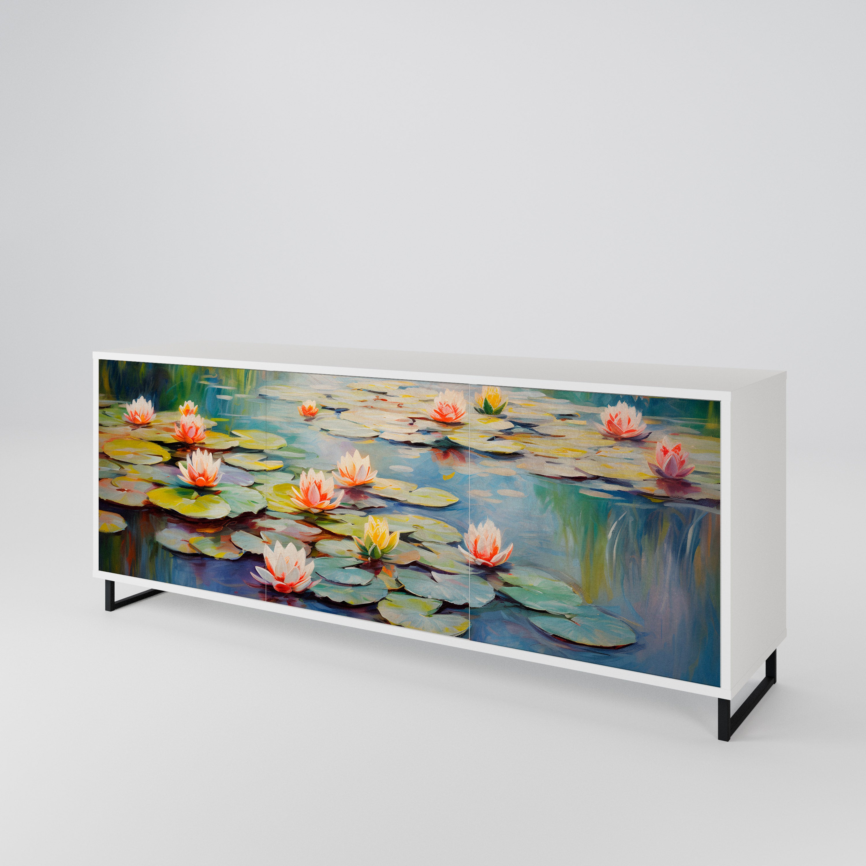 BLOOMING WATERS 3-Door Sideboard