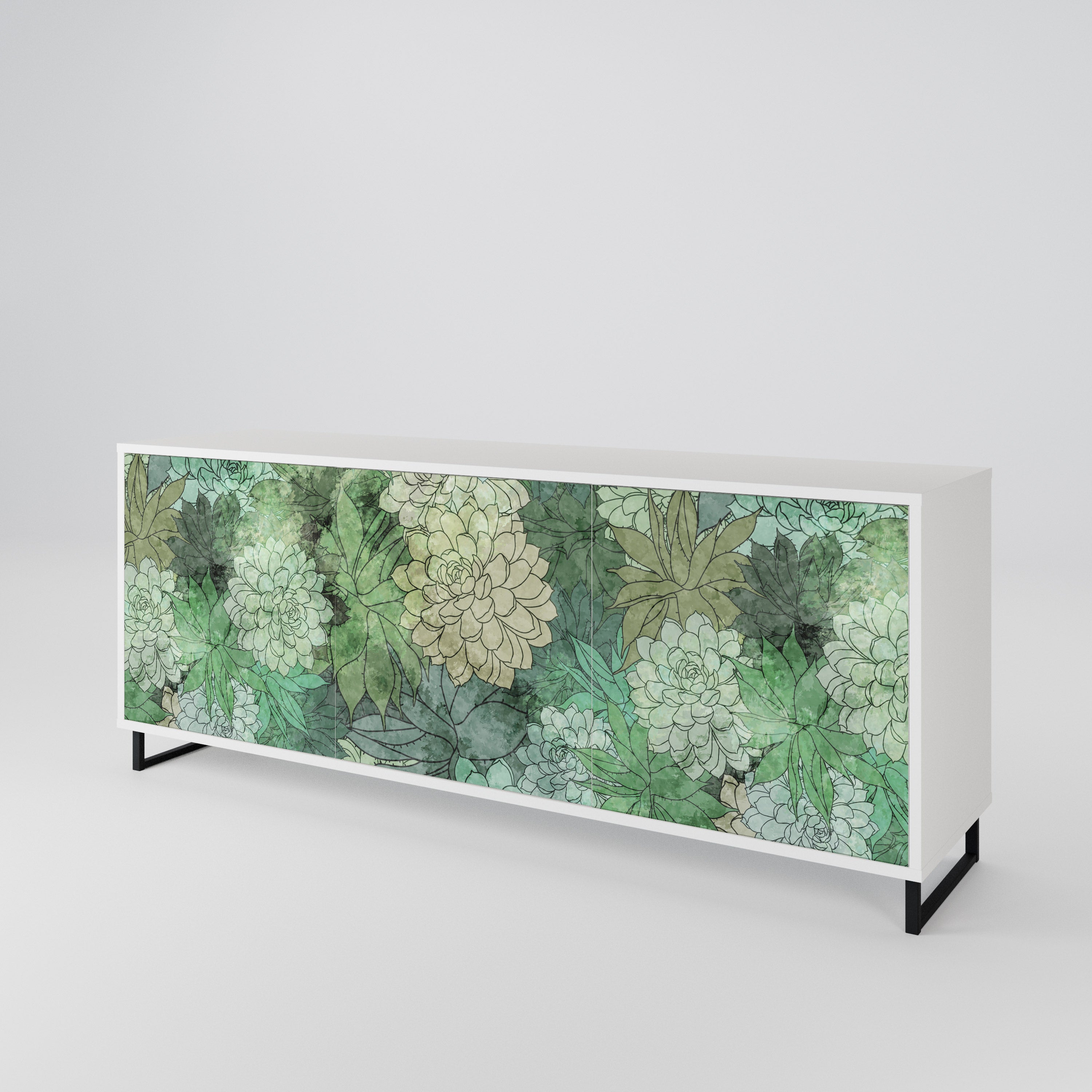 SUCCULENT CLUSTER 3-Door Sideboard