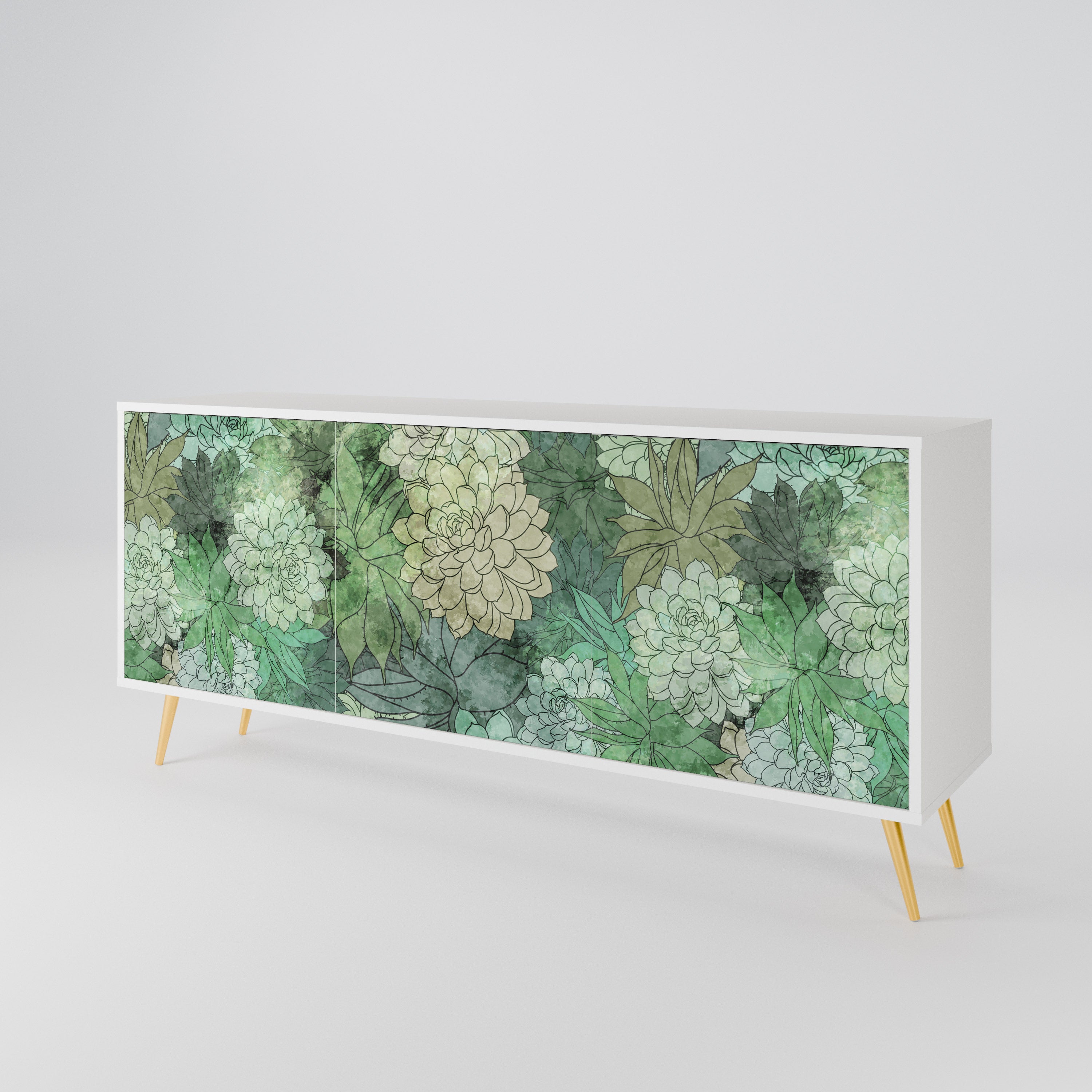 SUCCULENT CLUSTER 3-Door Sideboard