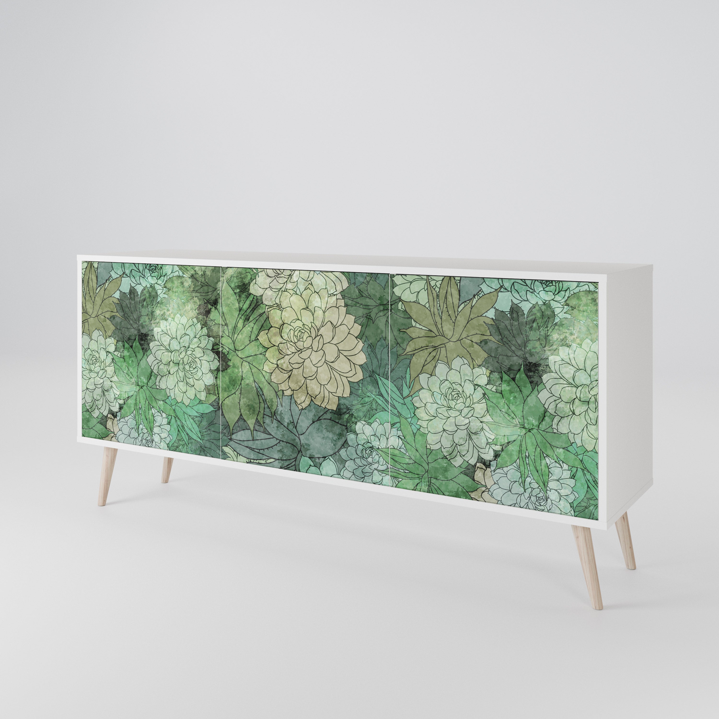 SUCCULENT CLUSTER 3-Door Sideboard