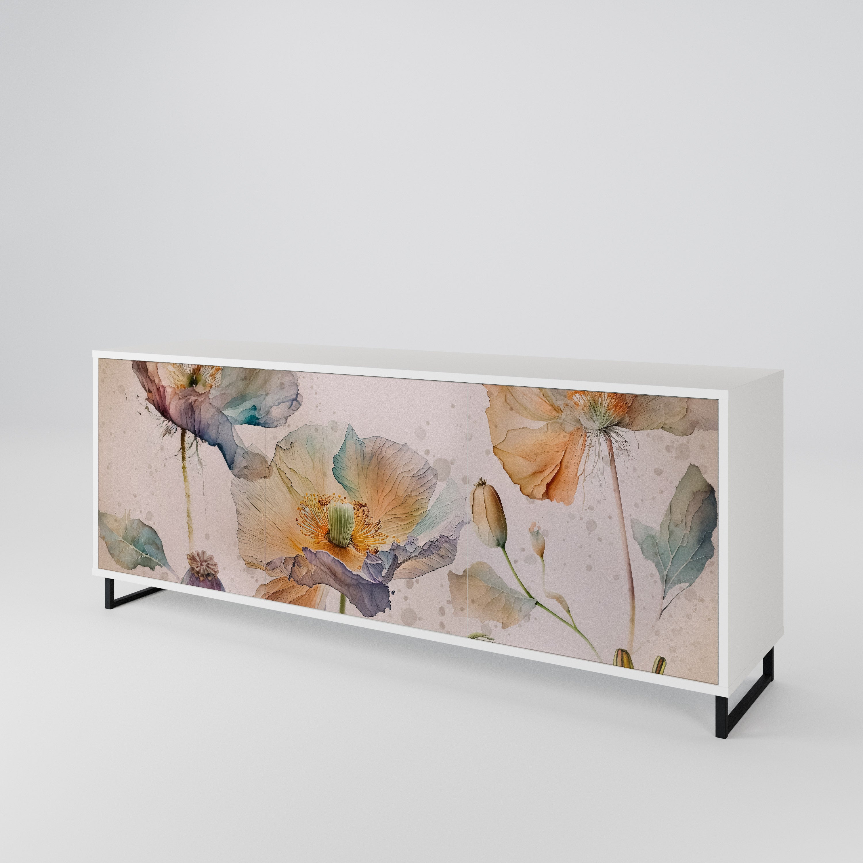 SOFTEN POPPY 3-Door Sideboard