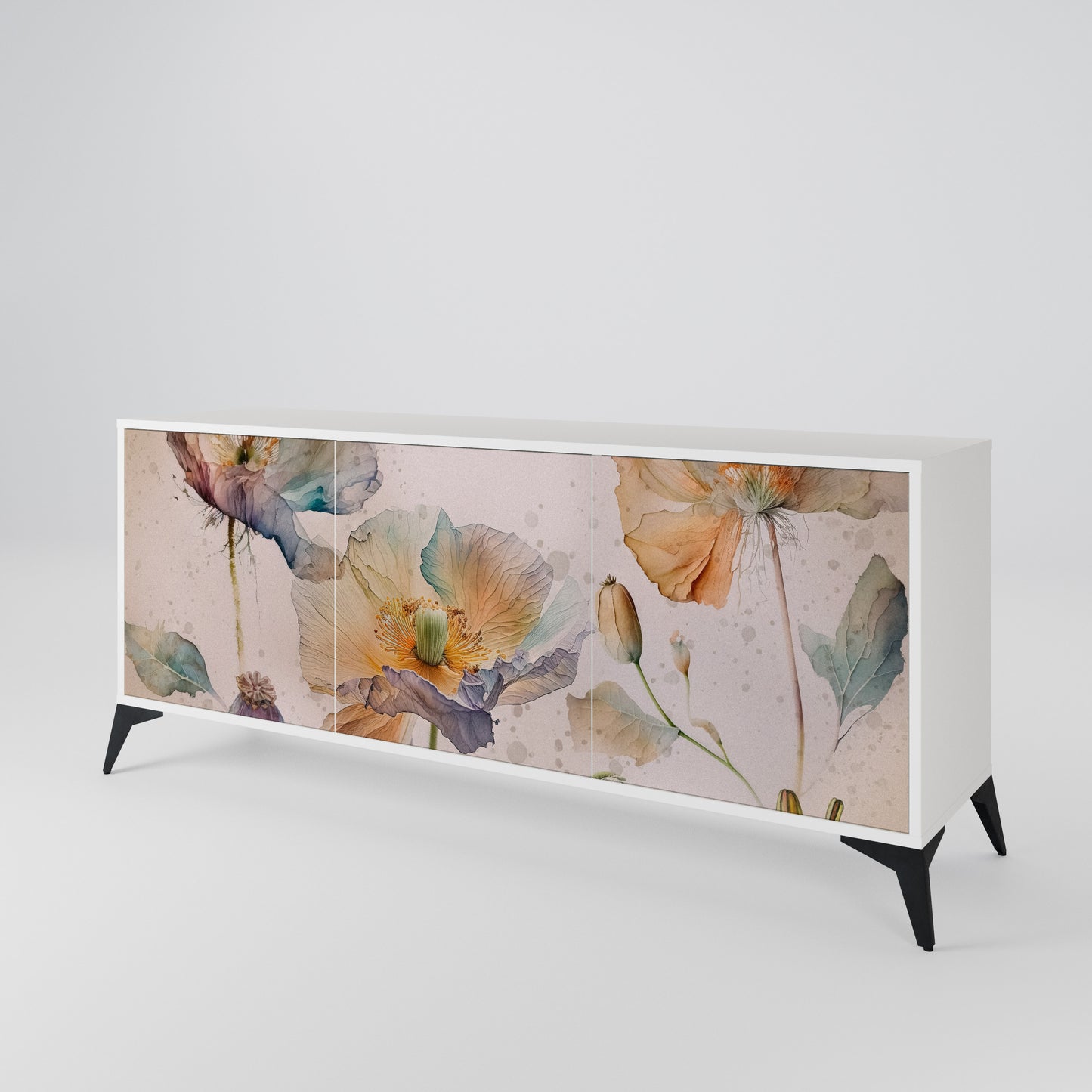 SOFTEN POPPY 3-Door Sideboard