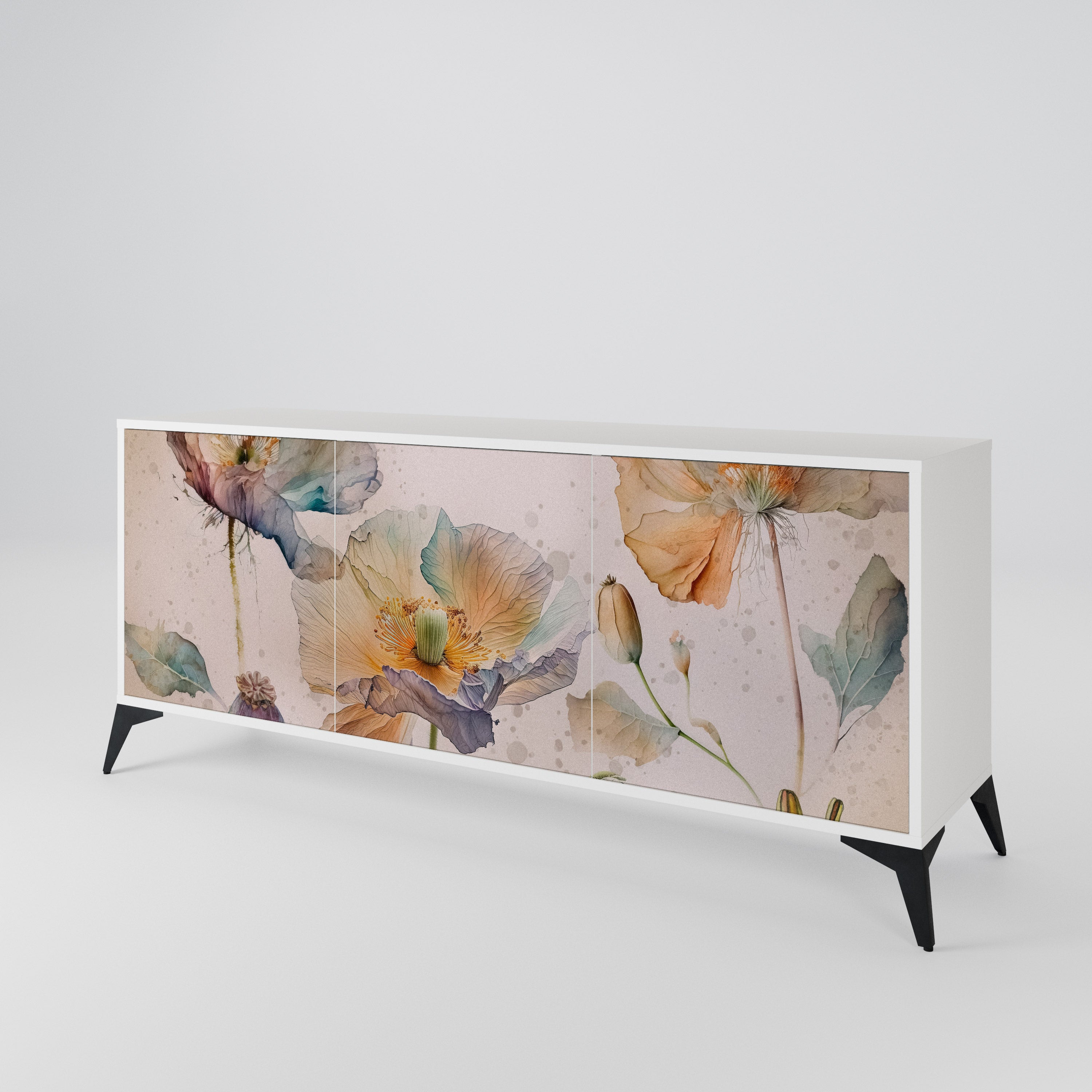 SOFTEN POPPY 3-Door Sideboard