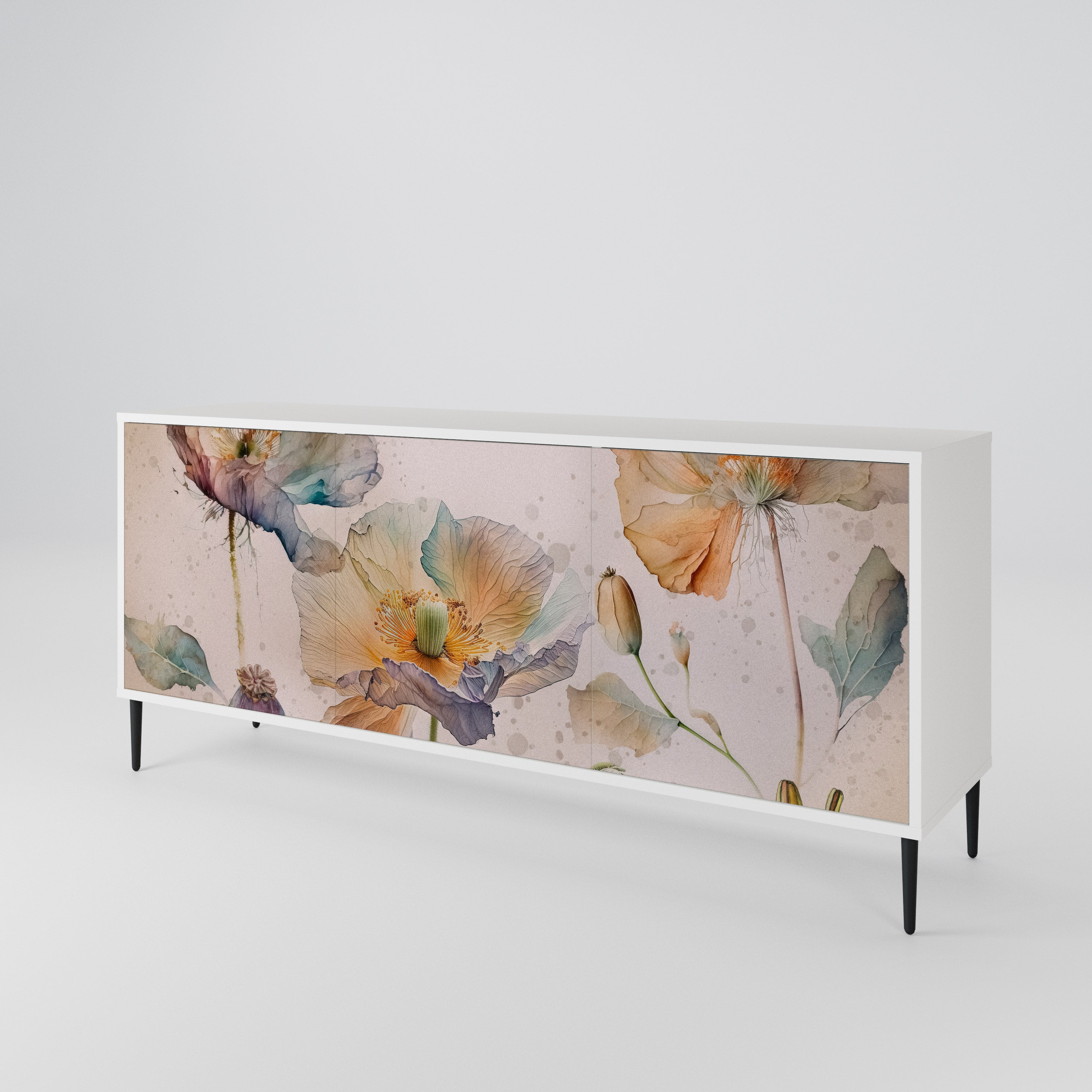 SOFTEN POPPY 3-Door Sideboard