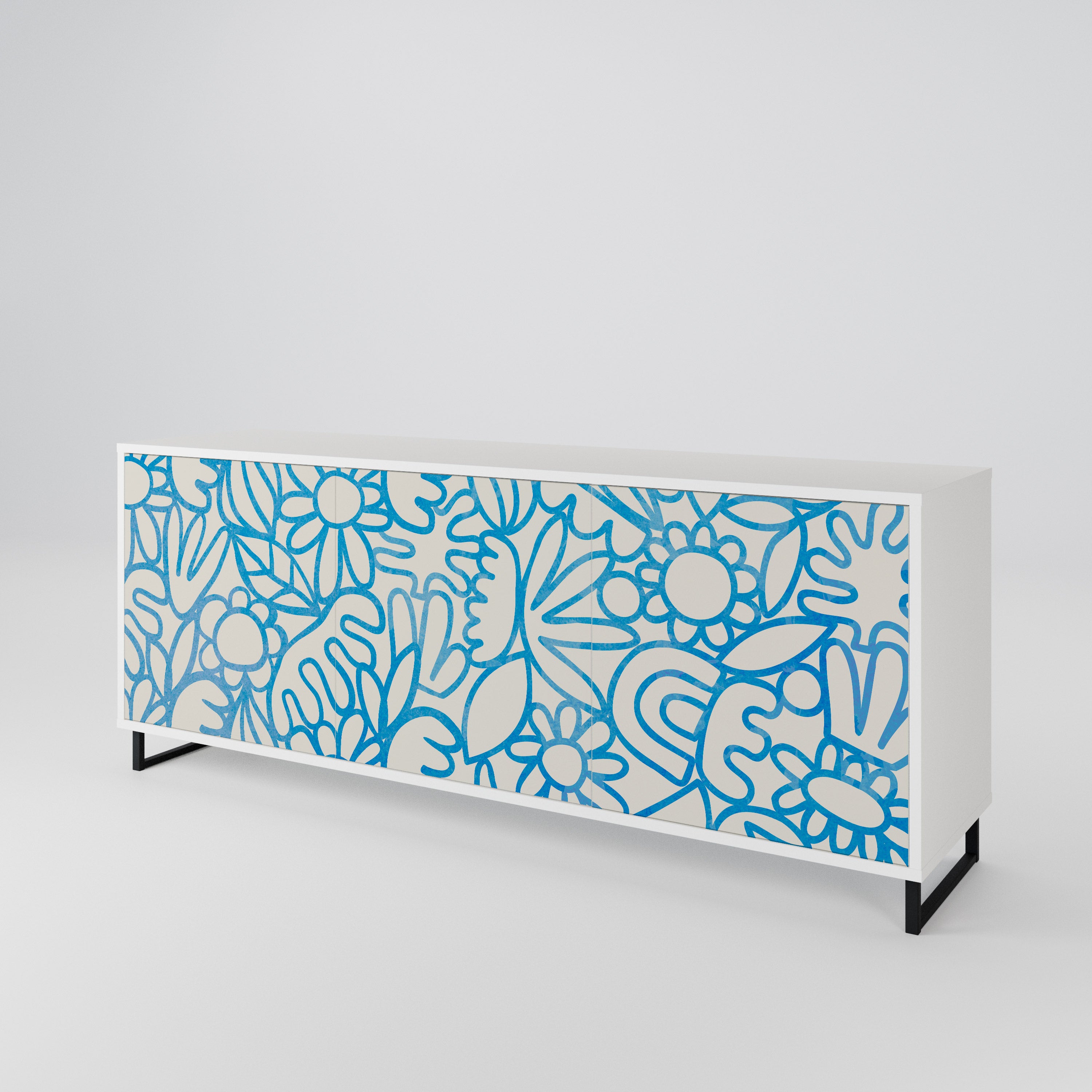 BLOOMY MORNING 3-Door Sideboard