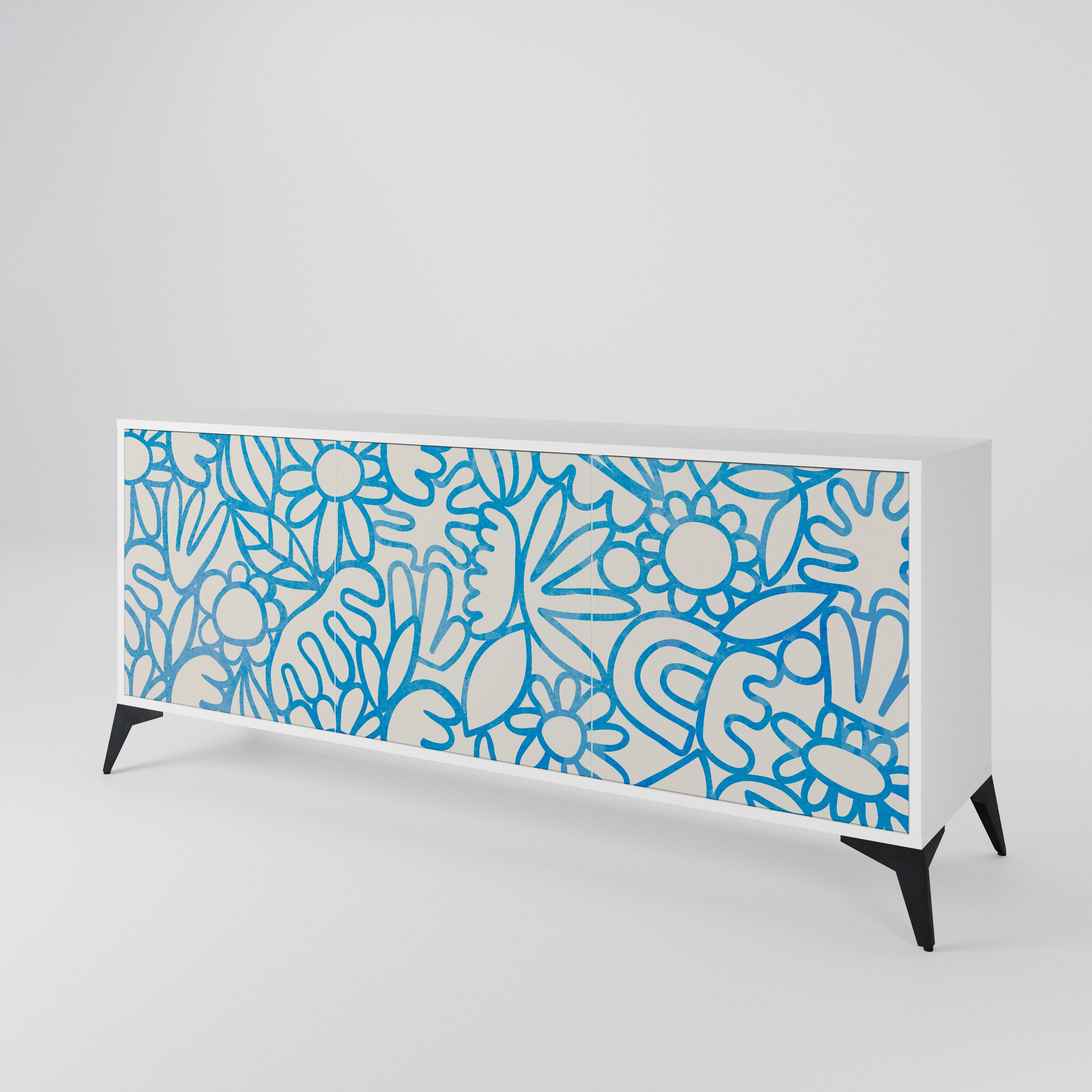 BLOOMY MORNING 3-Door Sideboard
