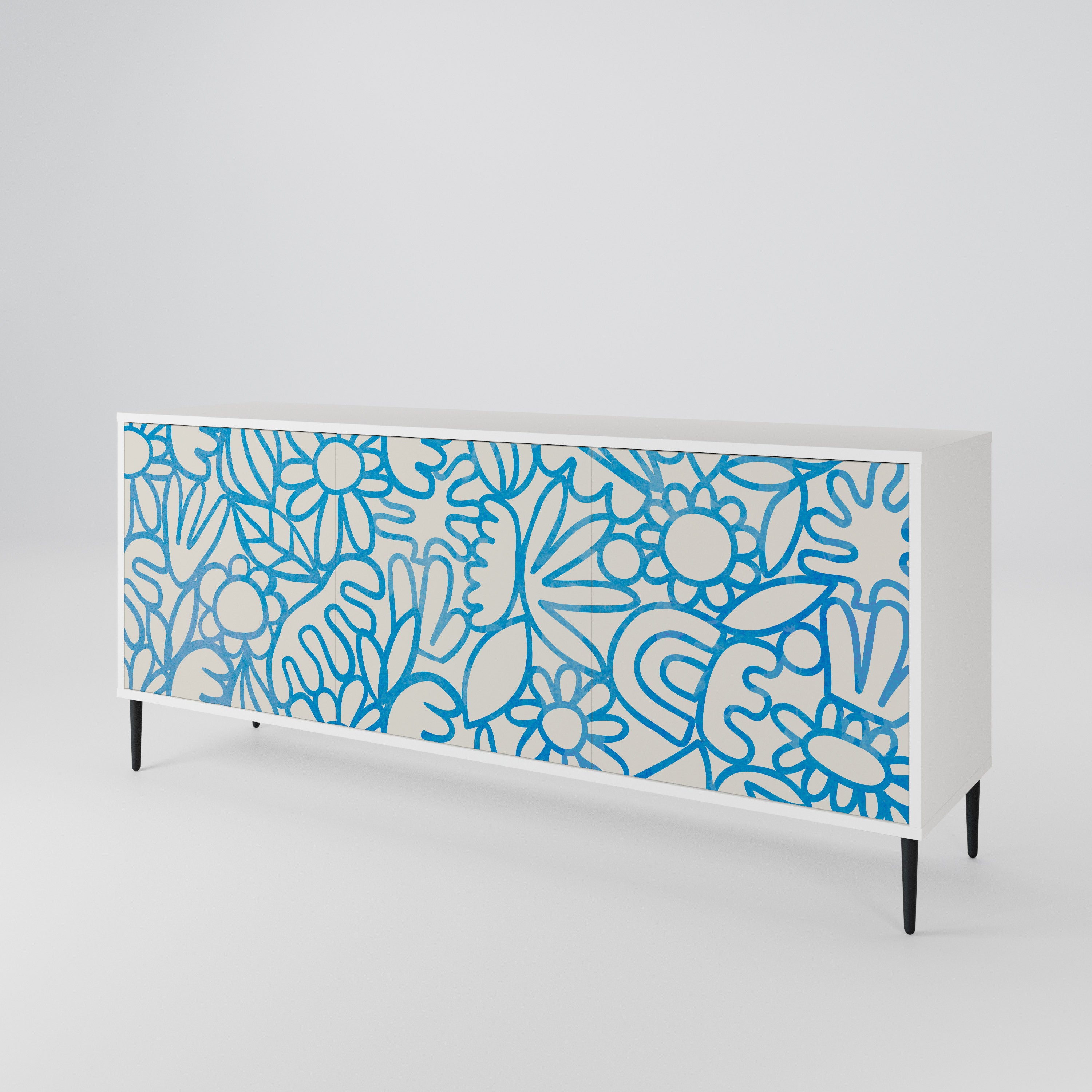 BLOOMY MORNING 3-Door Sideboard