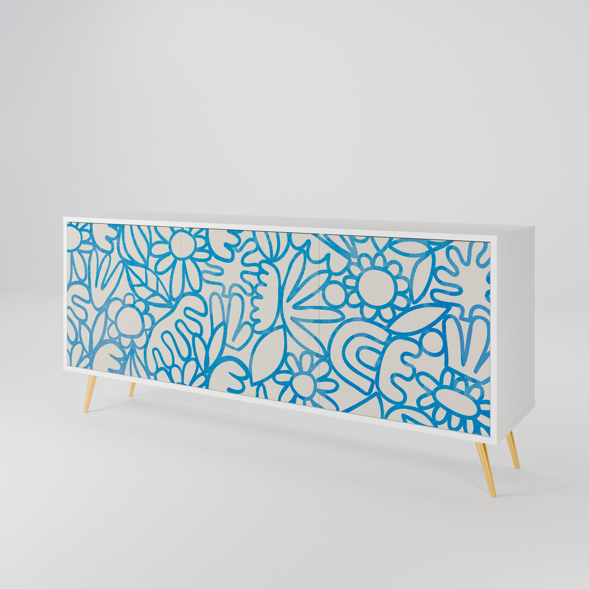 BLOOMY MORNING 3-Door Sideboard