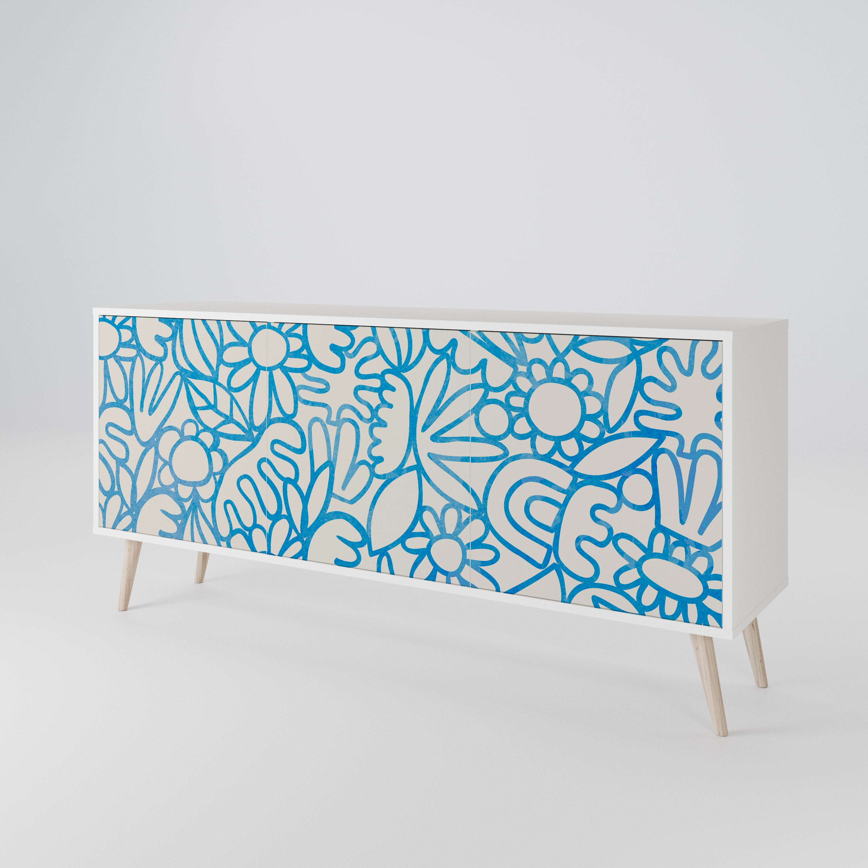 BLOOMY MORNING 3-Door Sideboard
