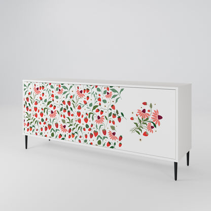 FLOWERS AND STRAWBERRIES 3-Door Sideboard
