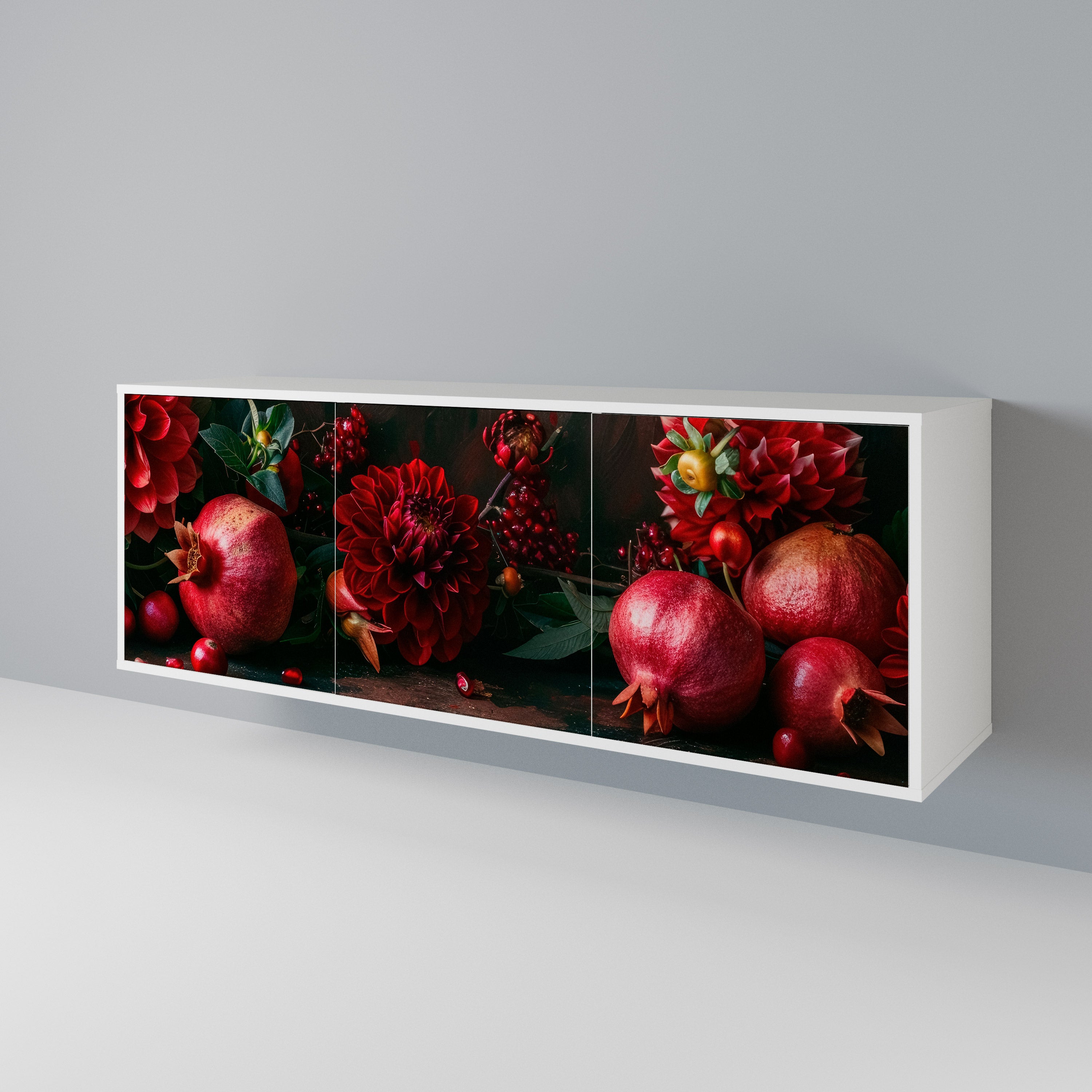 DAHLIAS AND POMEGRANATES 3-Door Sideboard