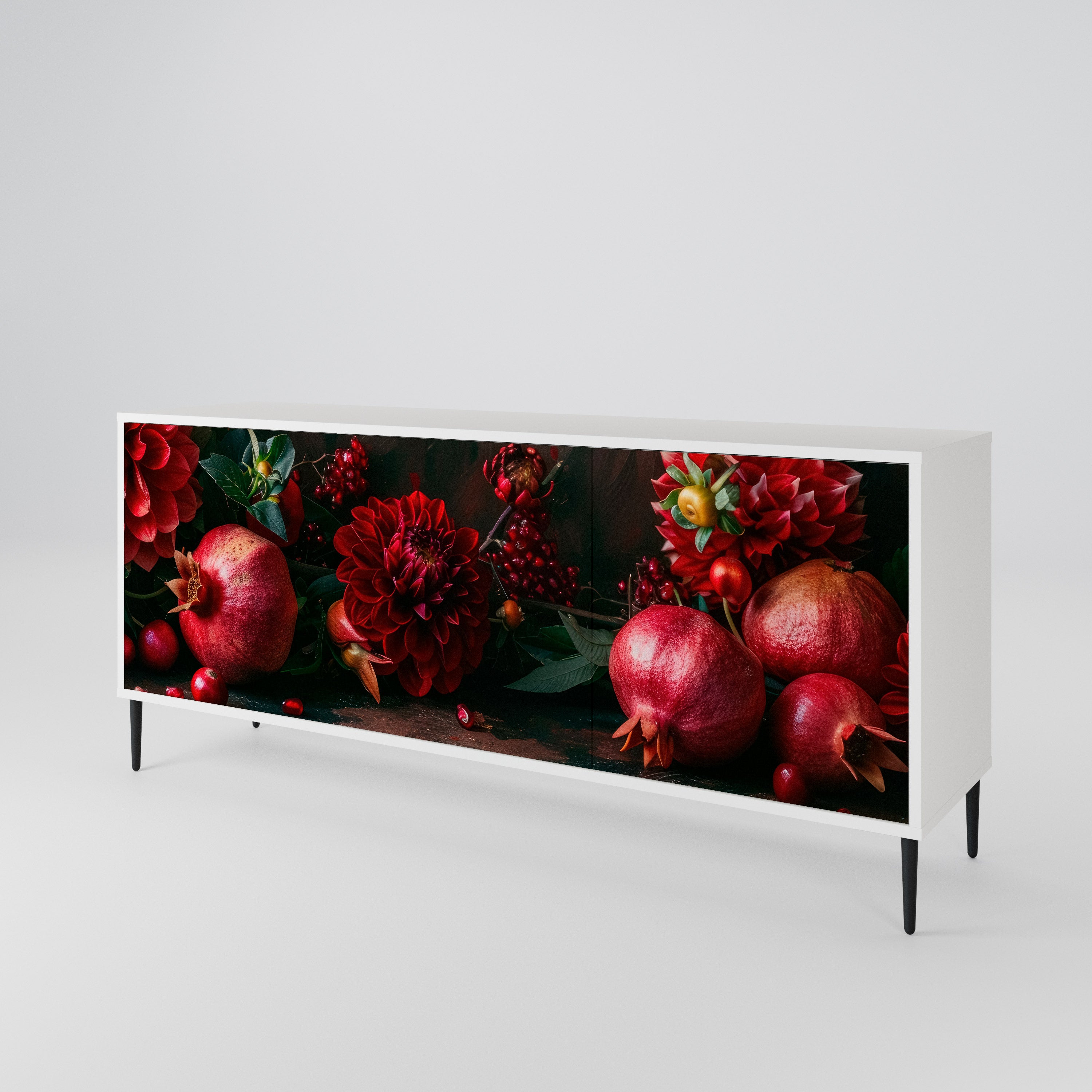 DAHLIAS AND POMEGRANATES 3-Door Sideboard