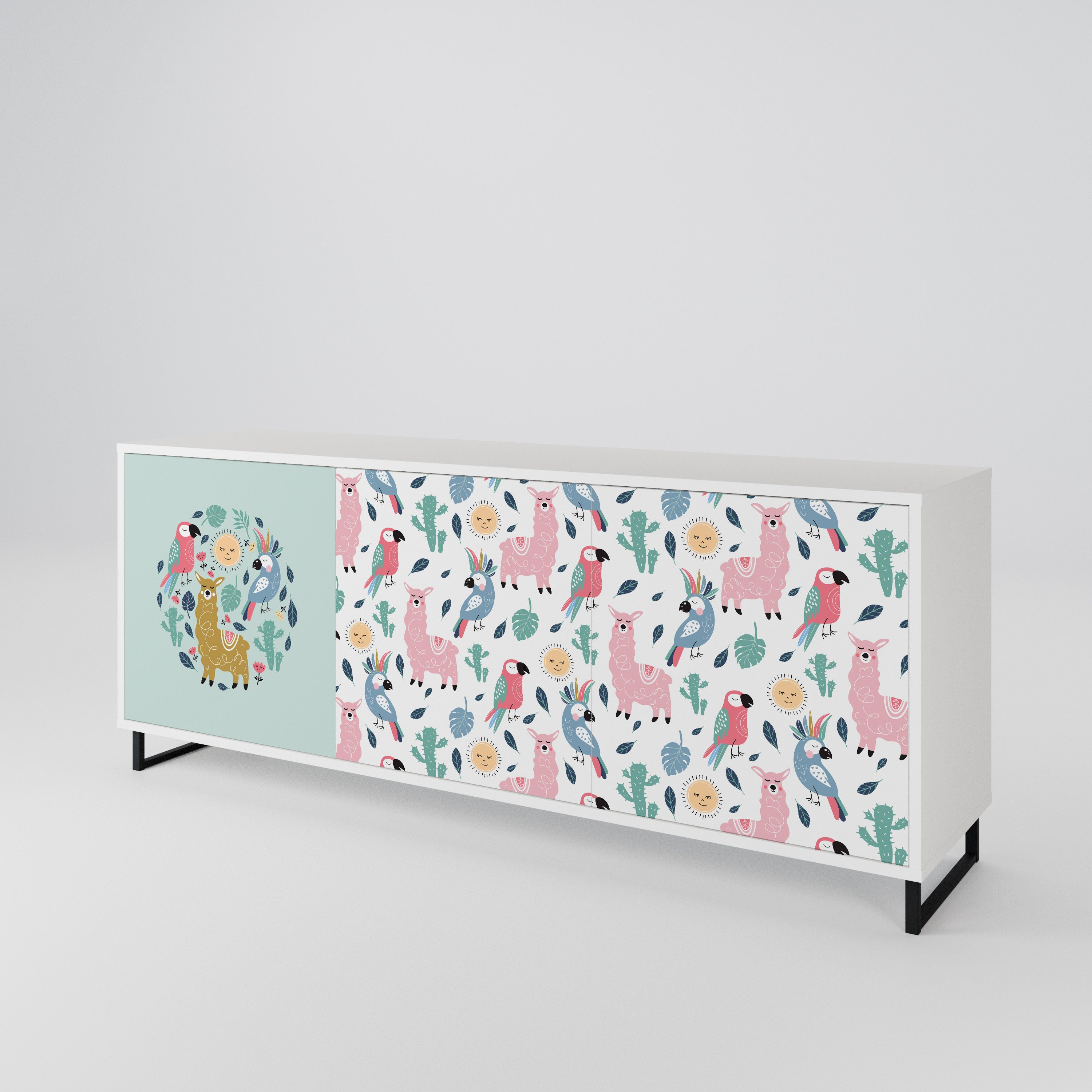 COLORFUL ALPACAS 3-Door Sideboard