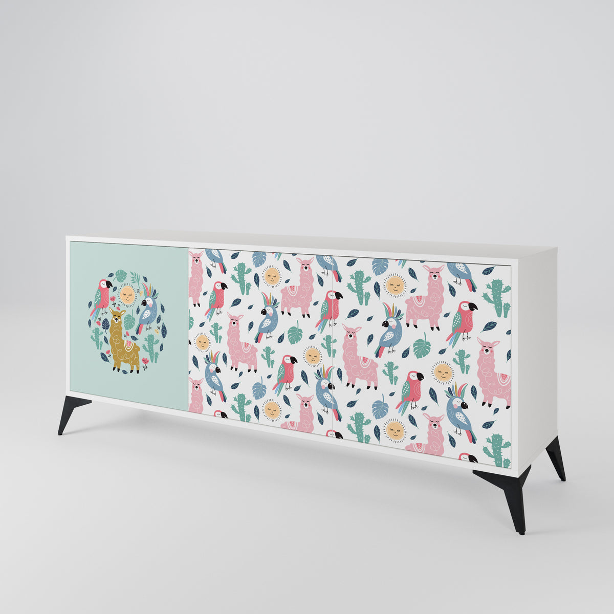 COLORFUL ALPACAS 3-Door Sideboard