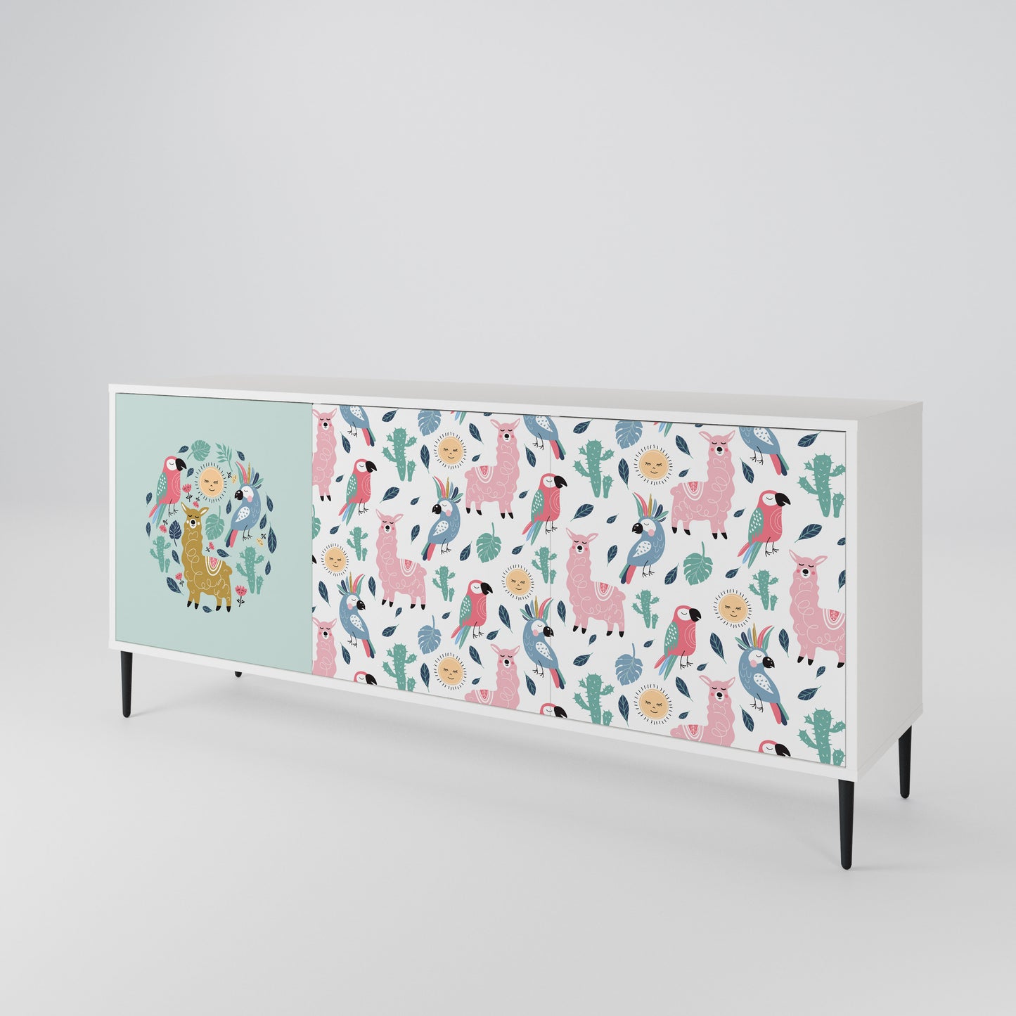 COLORFUL ALPACAS 3-Door Sideboard