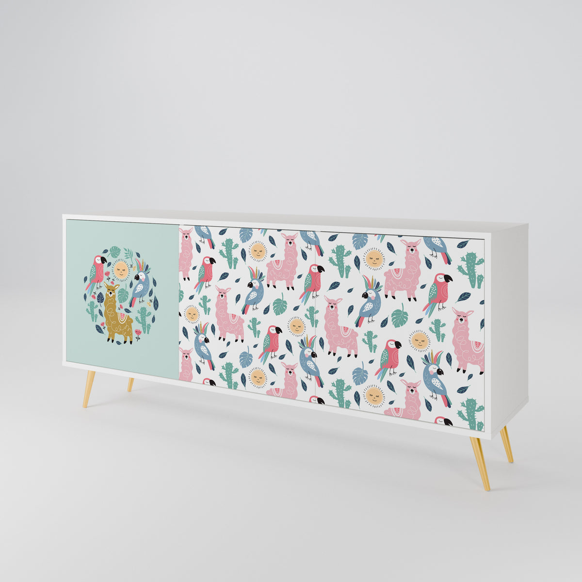 COLORFUL ALPACAS 3-Door Sideboard