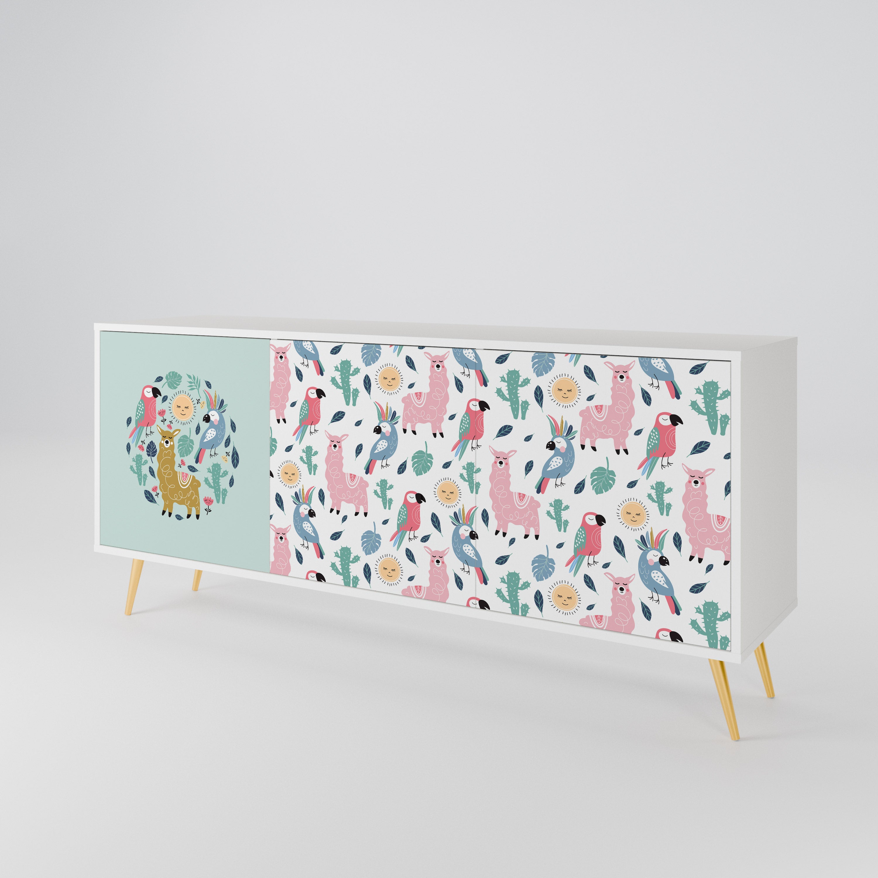 COLORFUL ALPACAS 3-Door Sideboard