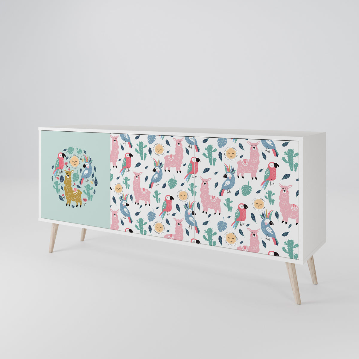 COLORFUL ALPACAS 3-Door Sideboard