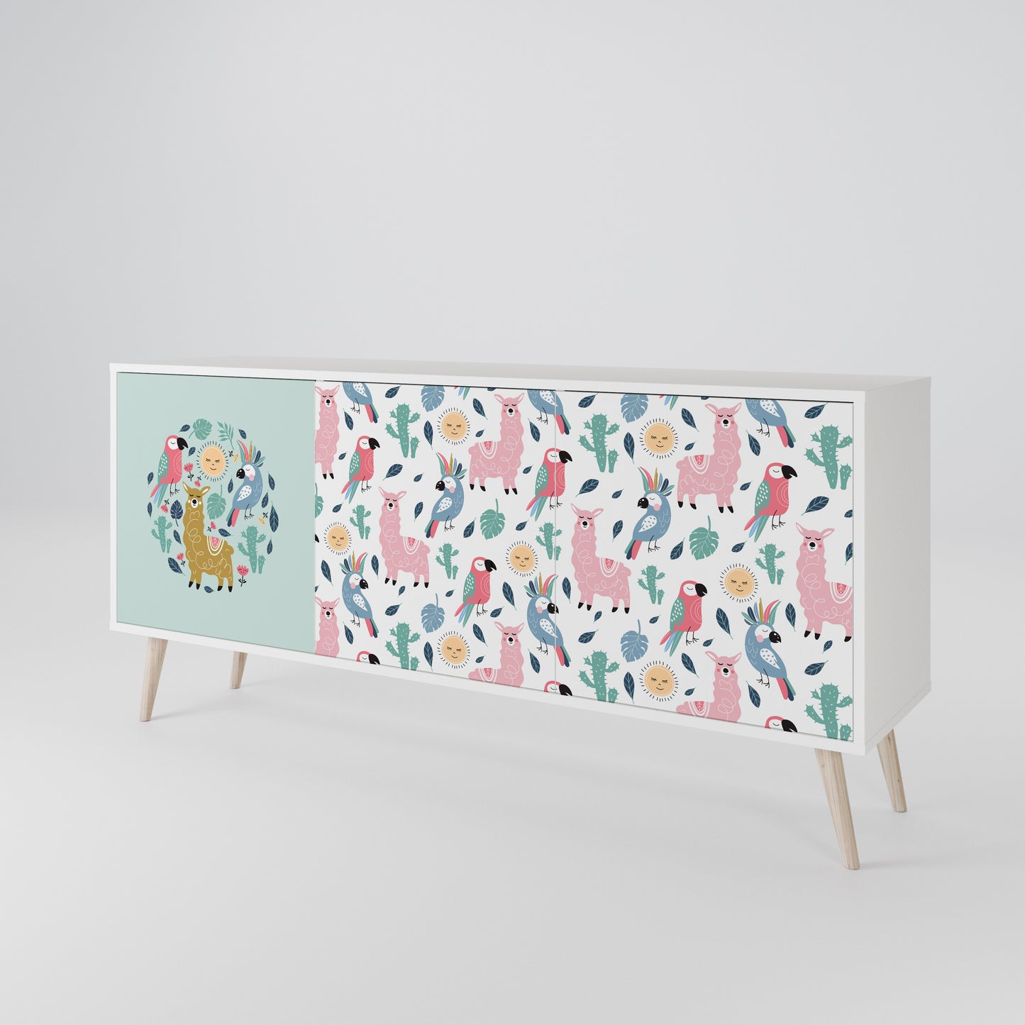COLORFUL ALPACAS 3-Door Sideboard