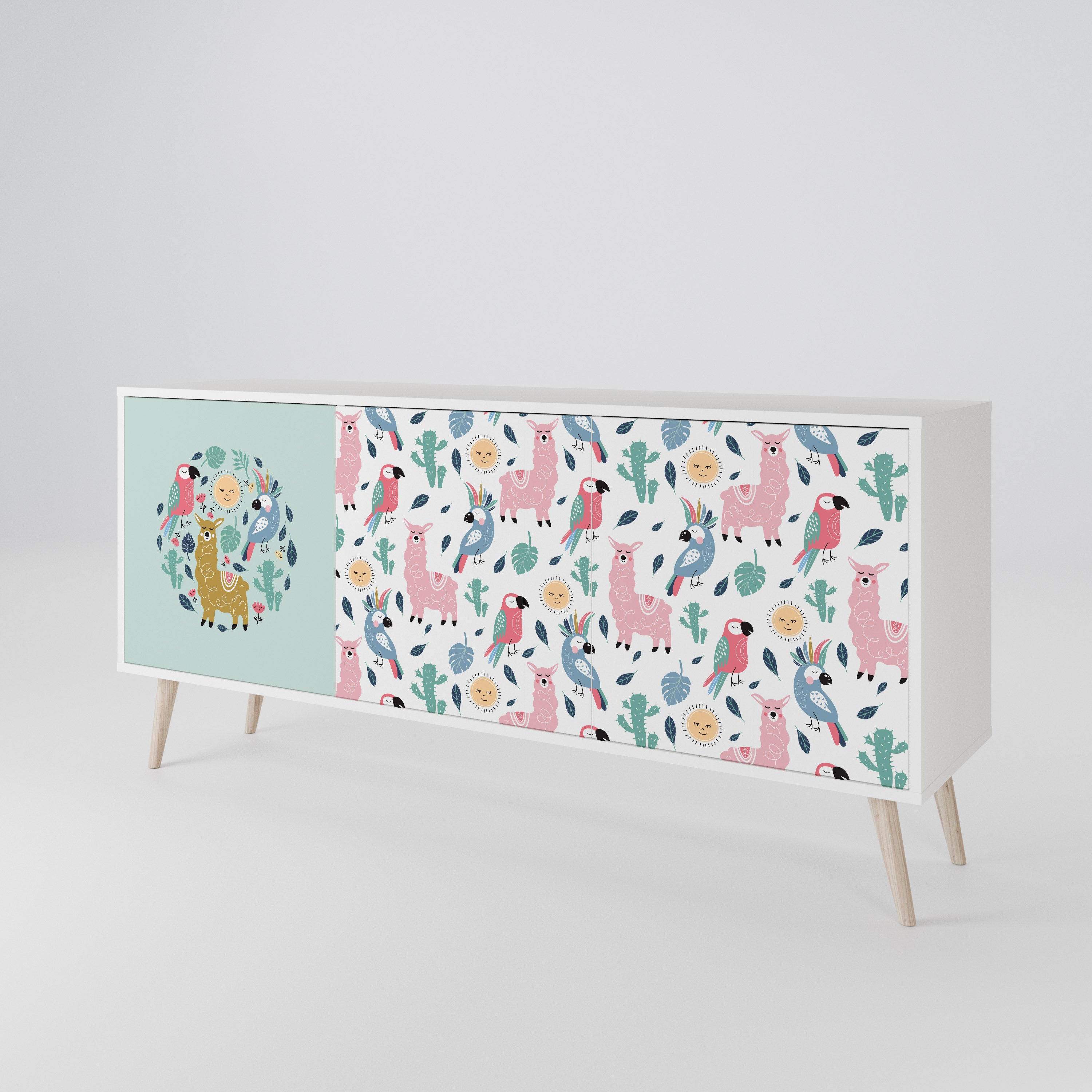 COLORFUL ALPACAS 3-Door Sideboard