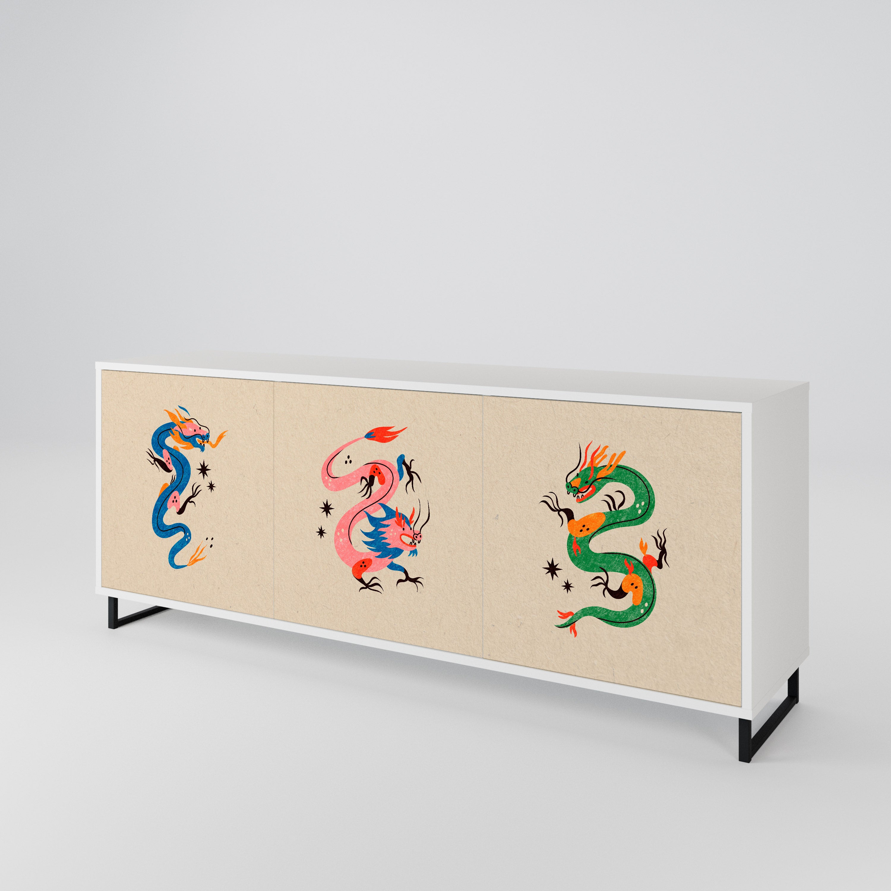 MYTHOLOGICAL CREATURES 3-Door Sideboard