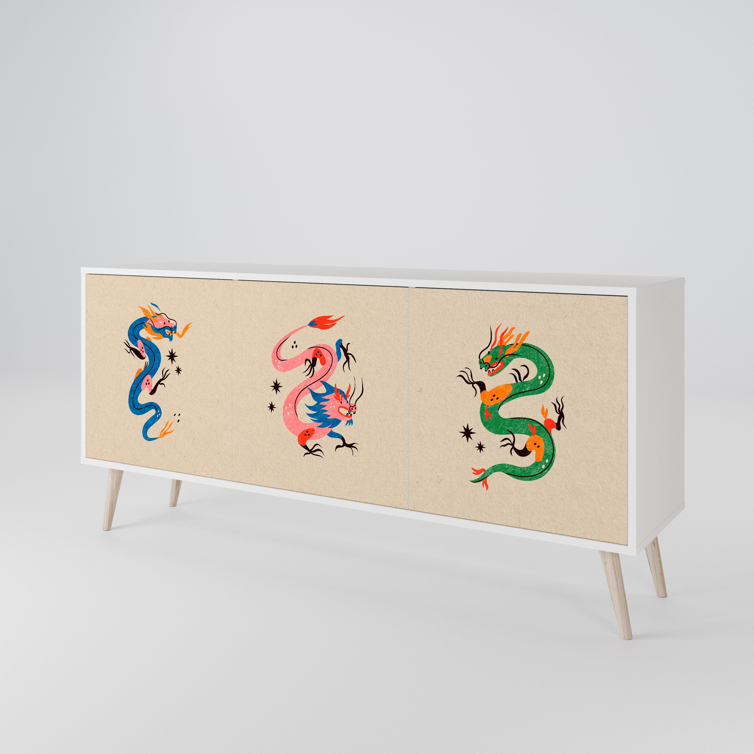 MYTHOLOGICAL CREATURES 3-Door Sideboard
