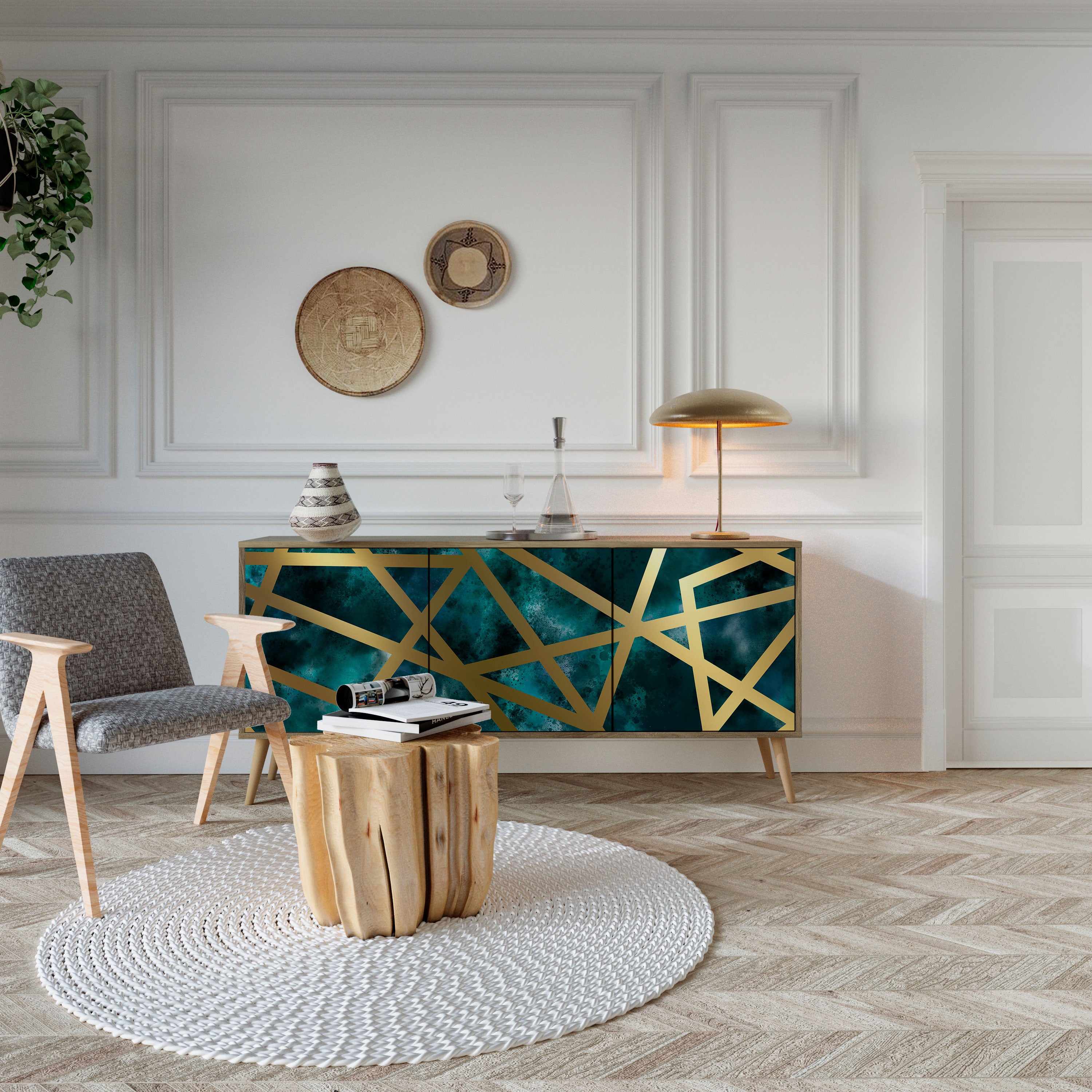 THE LABYRINTH OF GOLD 3-Door Sideboard