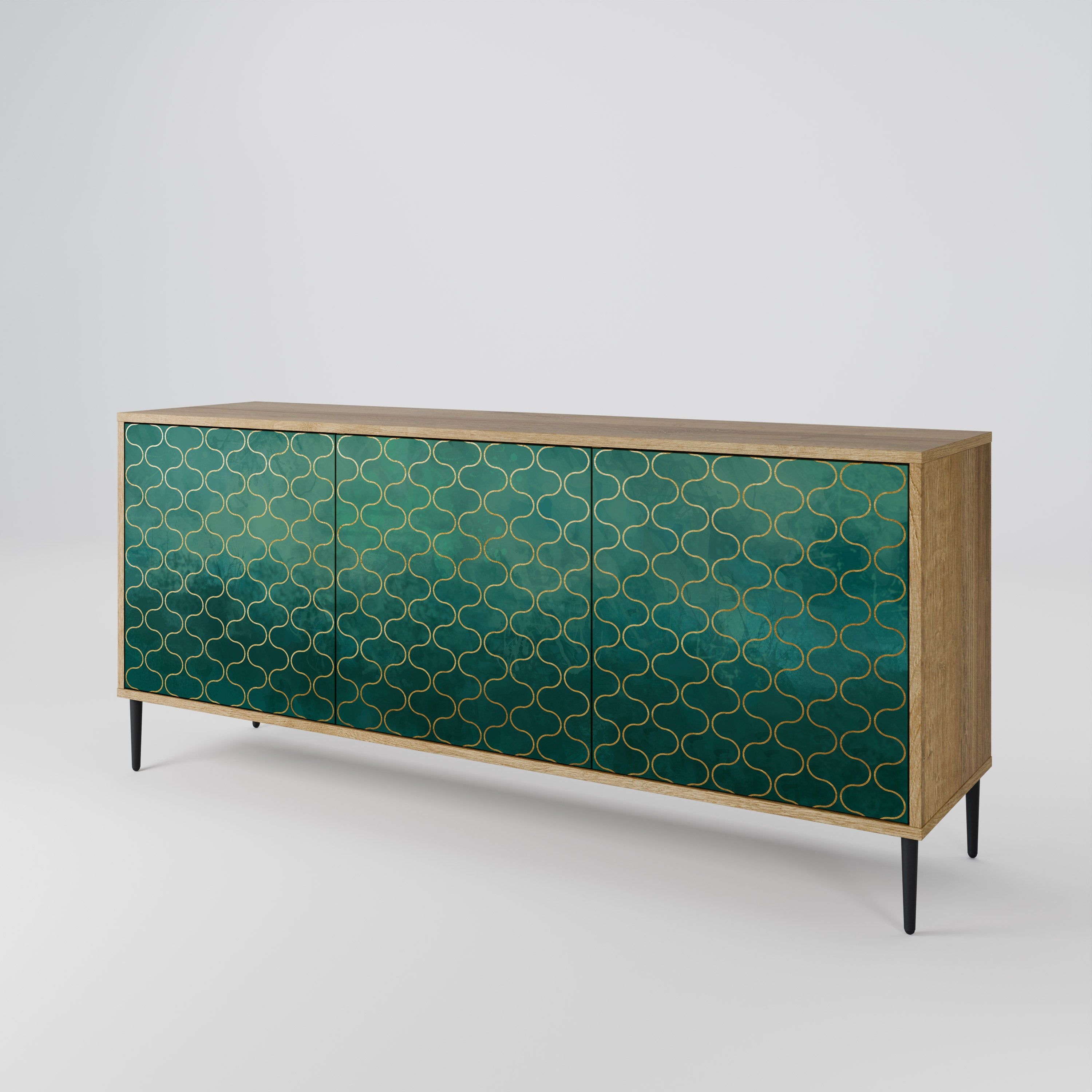 TESSELATED GREENERY 3-Door Sideboard