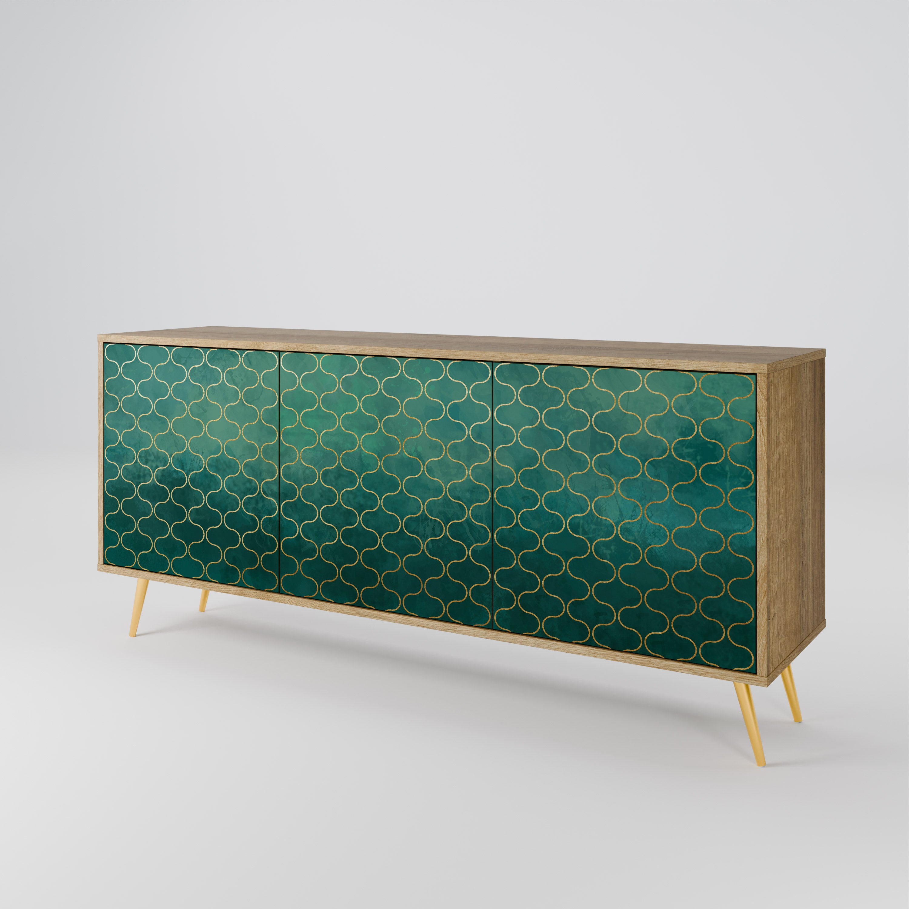 TESSELATED GREENERY 3-Door Sideboard