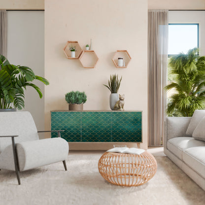 TESSELATED GREENERY 3-Door Sideboard