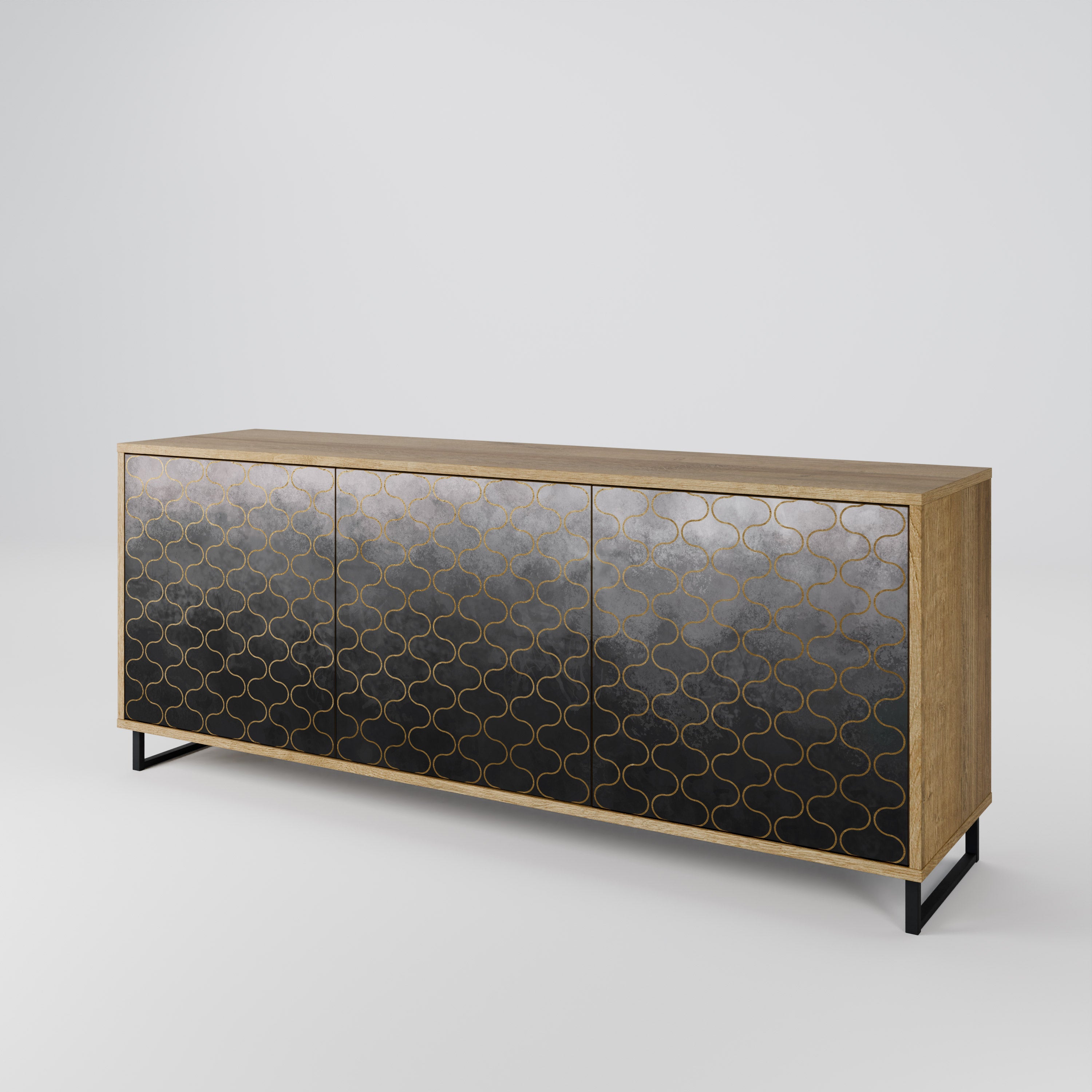 TESSELATED GRAYISH 3-Door Sideboard